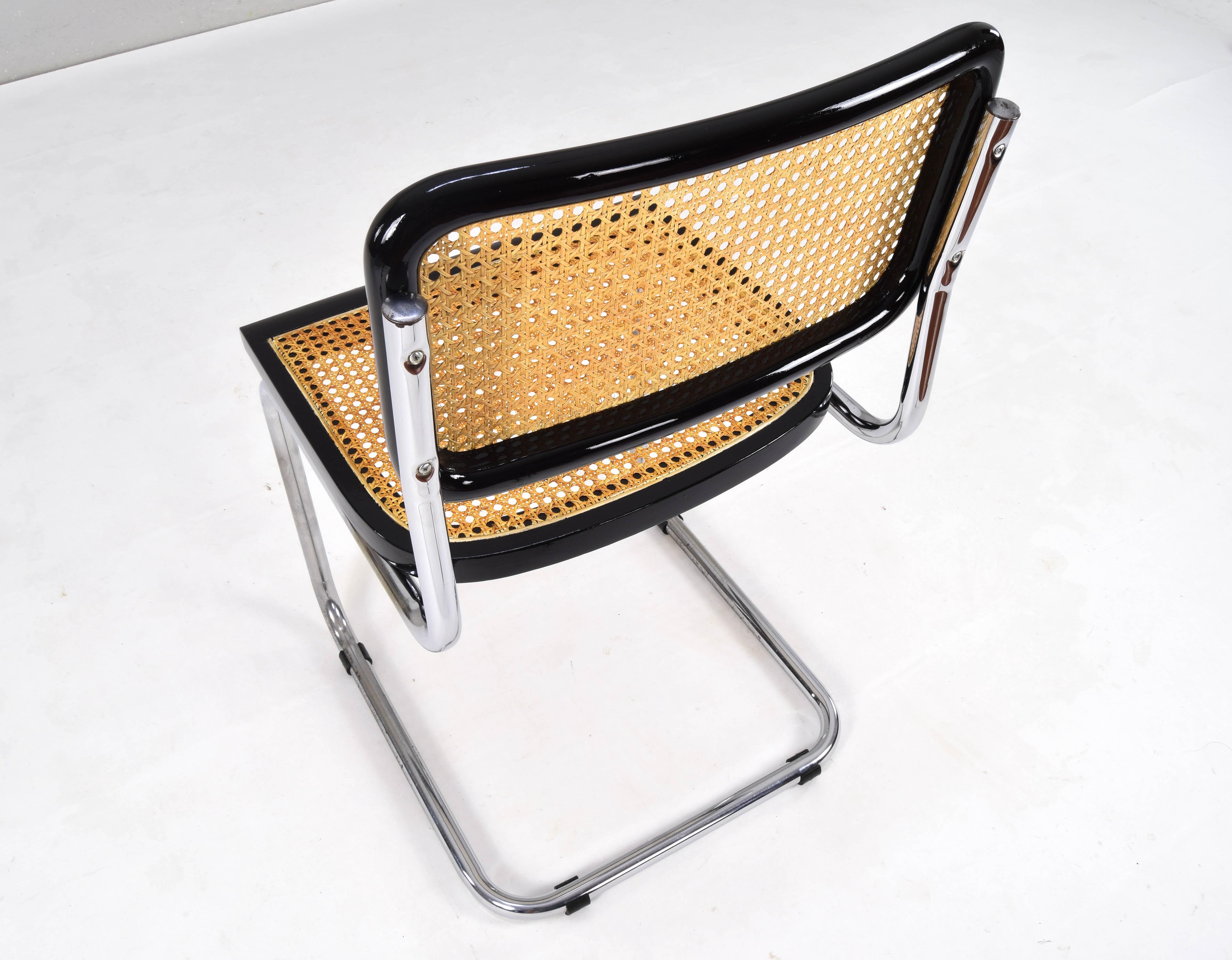 Set of Four Mid-Century Modern Italian Marcel Breuer B32 Cesca Chairs, 70s 7