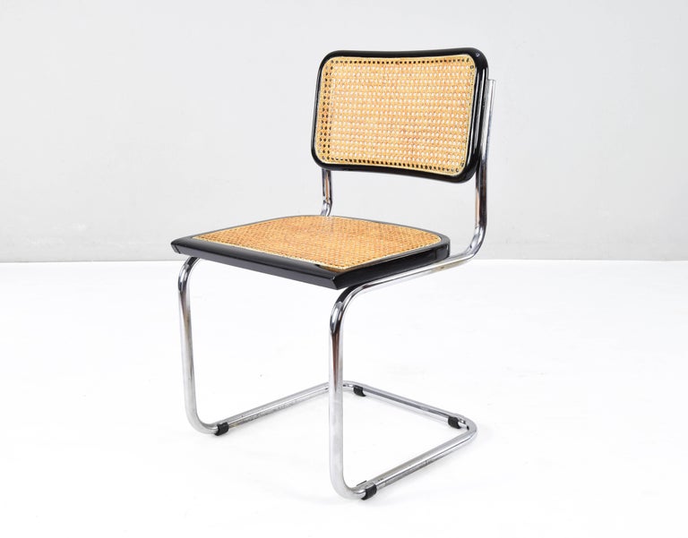 20th Century Set of Four Mid-Century Modern Italian Marcel Breuer B32 Cesca Chairs, 70s For Sale