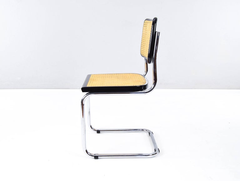 Set of Four Mid-Century Modern Italian Marcel Breuer B32 Cesca Chairs, 70s For Sale 1