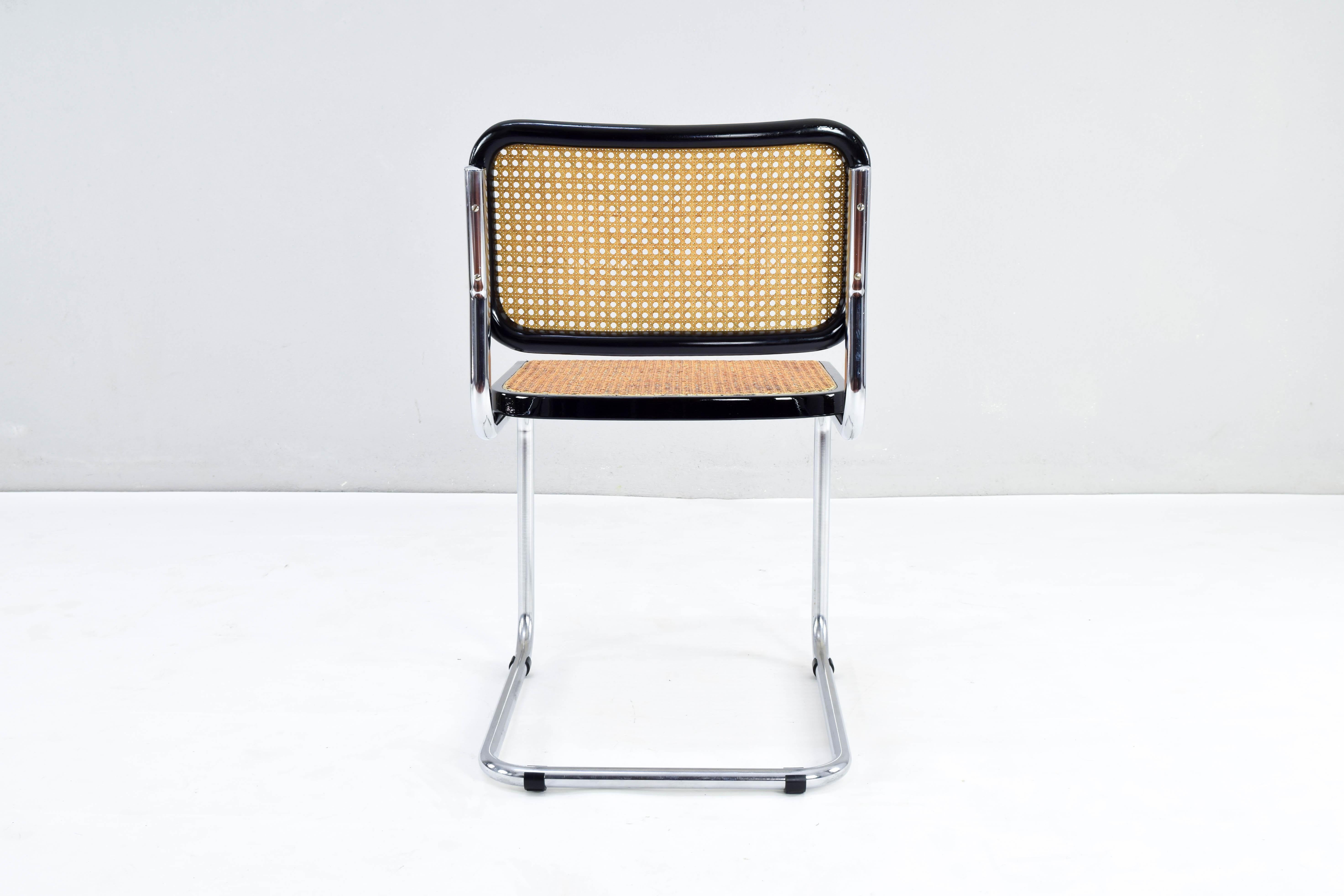 Set of Four Mid-Century Modern Italian Marcel Breuer B32 Cesca Chairs, 70s 3