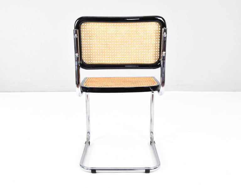 Set of Four Mid-Century Modern Italian Marcel Breuer B32 Cesca Chairs, 70s For Sale 2