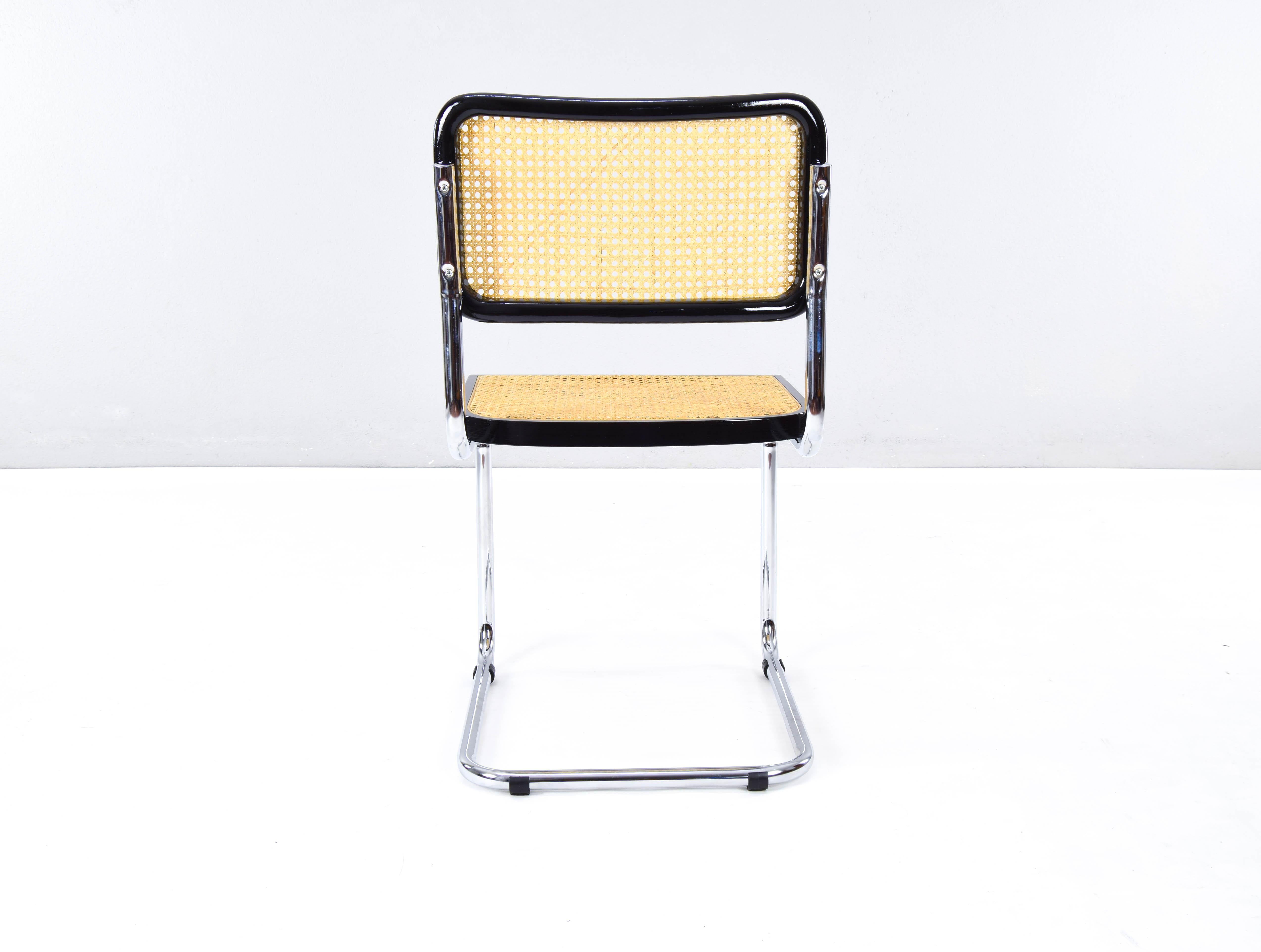 Set of Four Mid-Century Modern Italian Marcel Breuer B32 Cesca Chairs, 70s 2