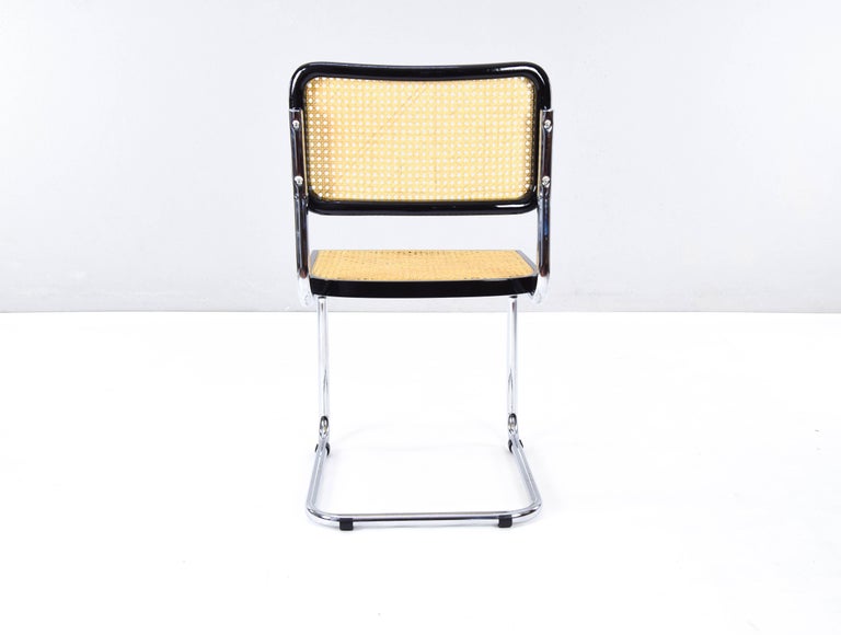 Set of Four Mid-Century Modern Italian Marcel Breuer B32 Cesca Chairs, 70s For Sale 3