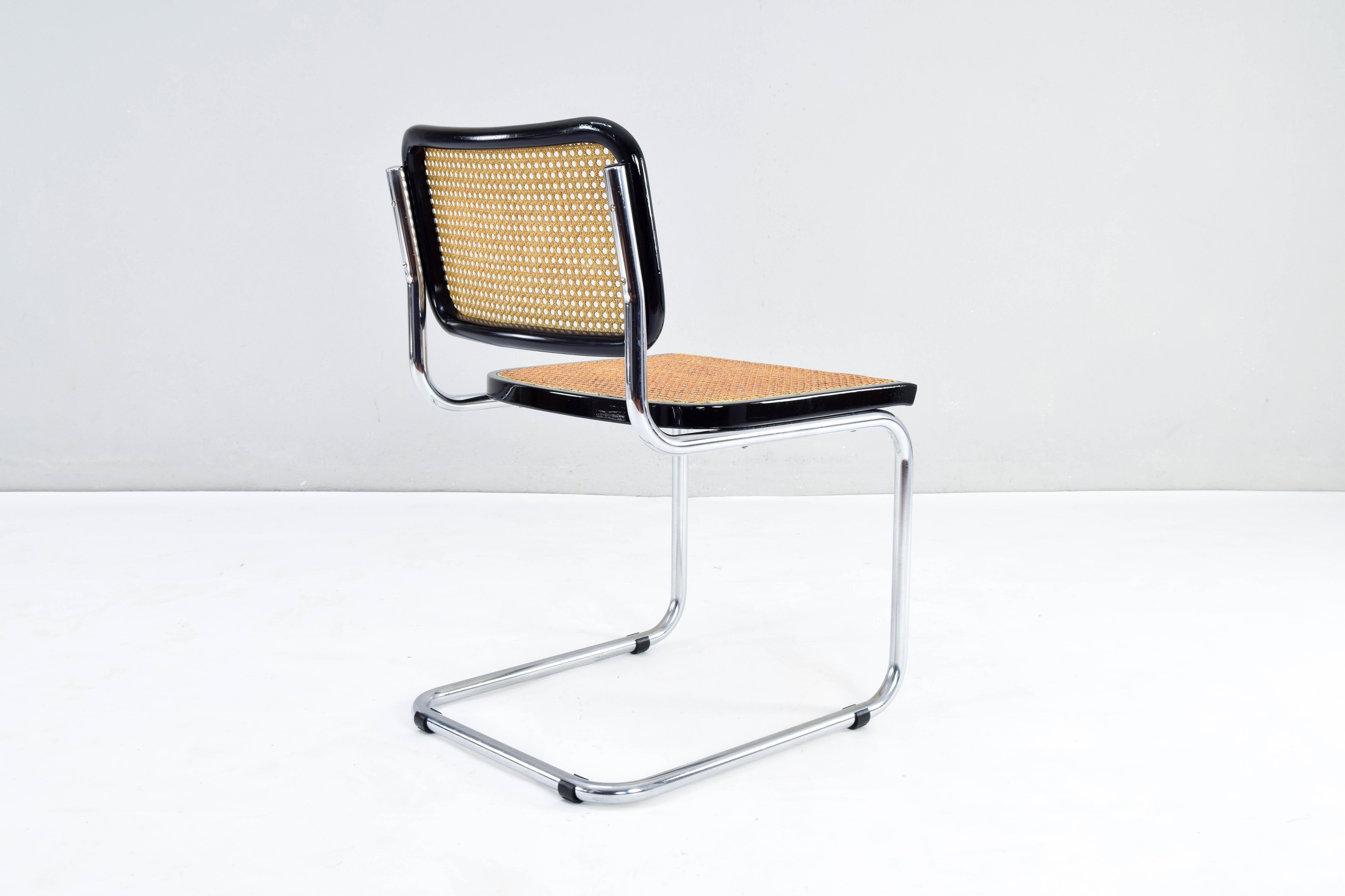 Set of Four Mid-Century Modern Italian Marcel Breuer B32 Cesca Chairs, 70s 4