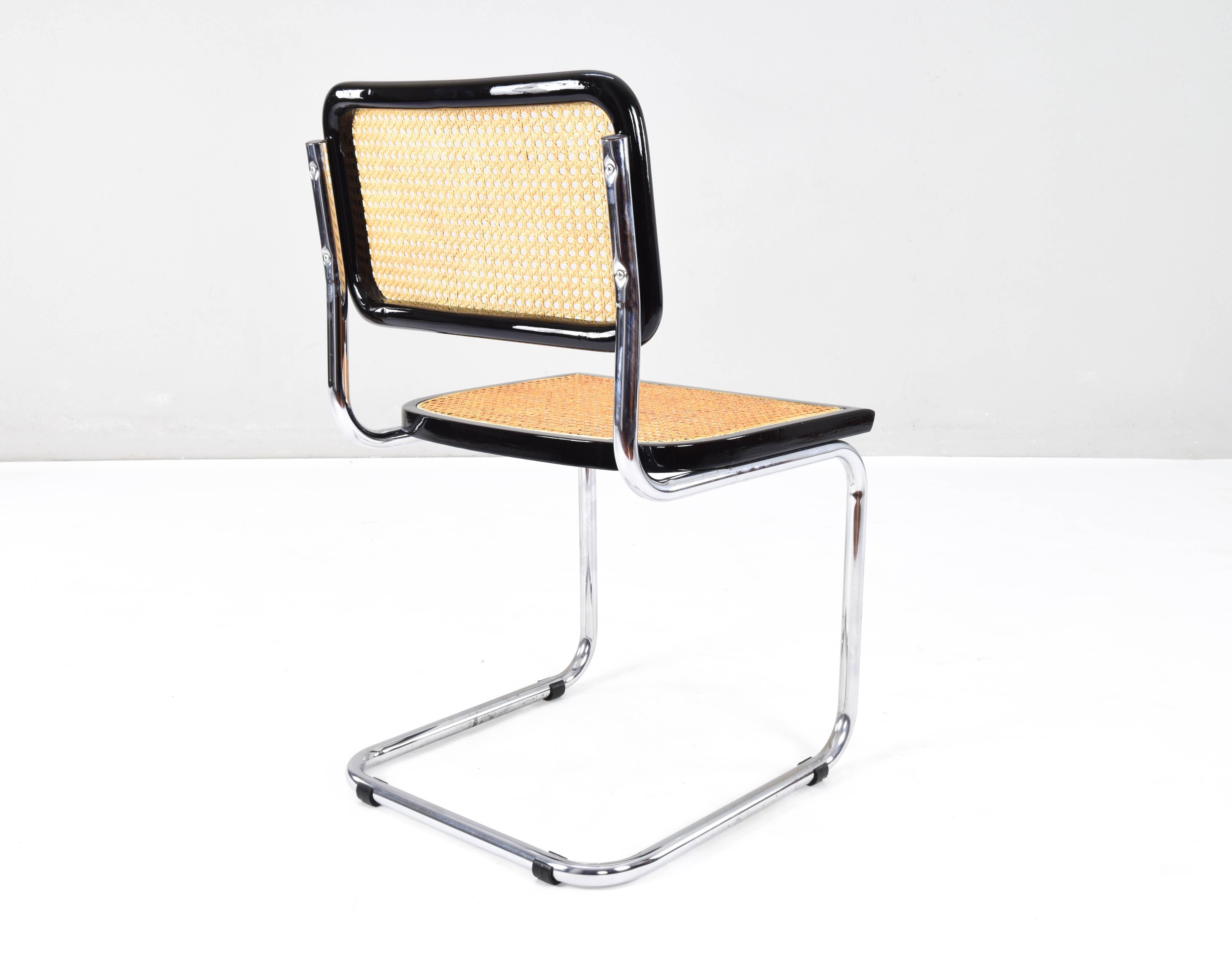 Set of Four Mid-Century Modern Italian Marcel Breuer B32 Cesca Chairs, 70s 3