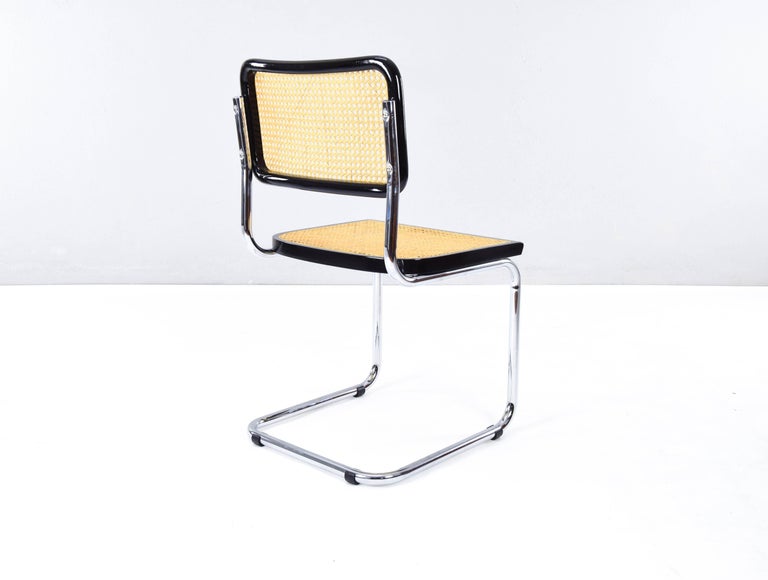 Set of Four Mid-Century Modern Italian Marcel Breuer B32 Cesca Chairs, 70s For Sale 4