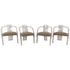 Set of Four Mid-Century Modern Lucite Dining Chairs