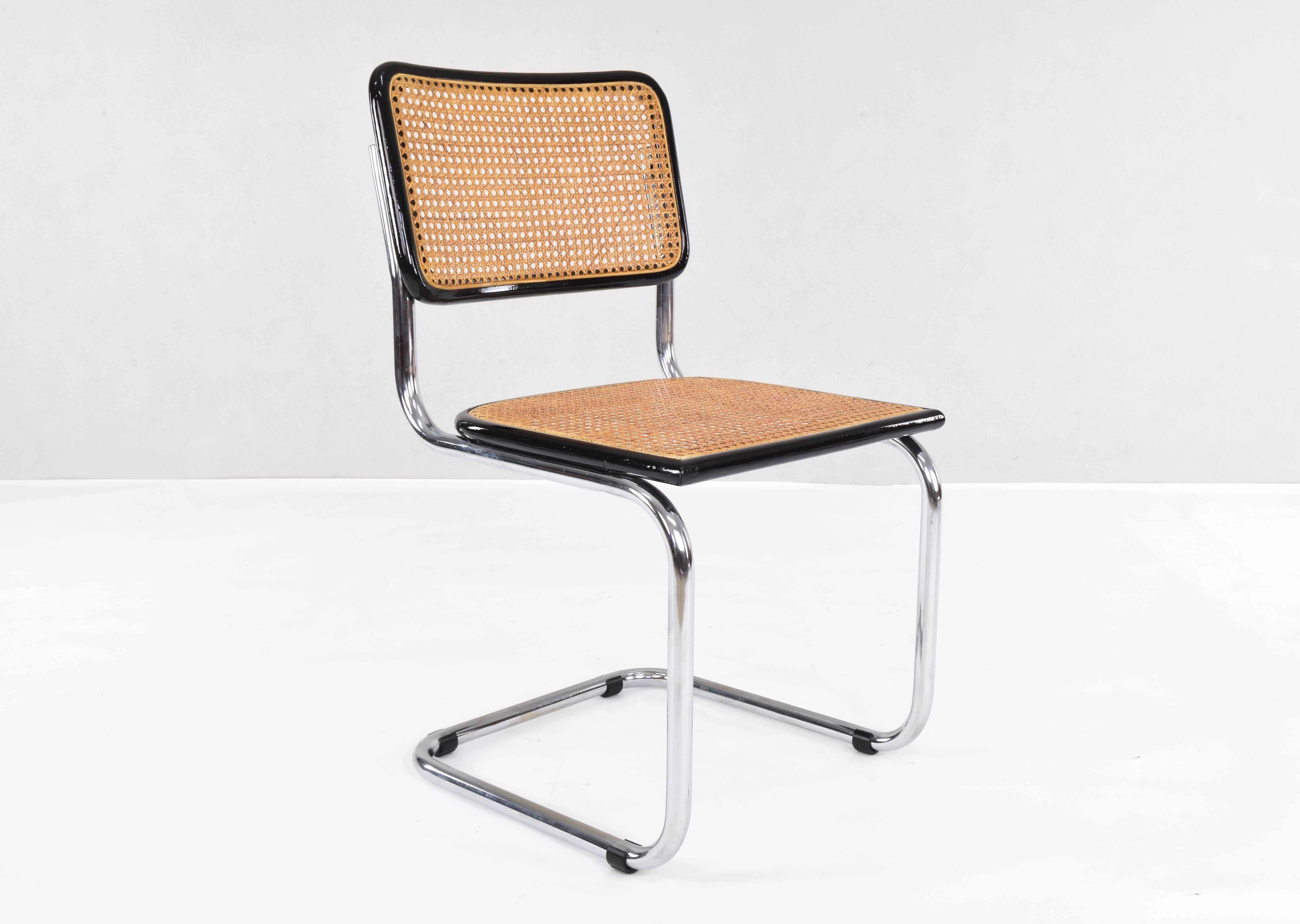 Set of Four Mid-Century Modern Marcel Breuer B32 Cesca Chairs, Italy, 1970s 3