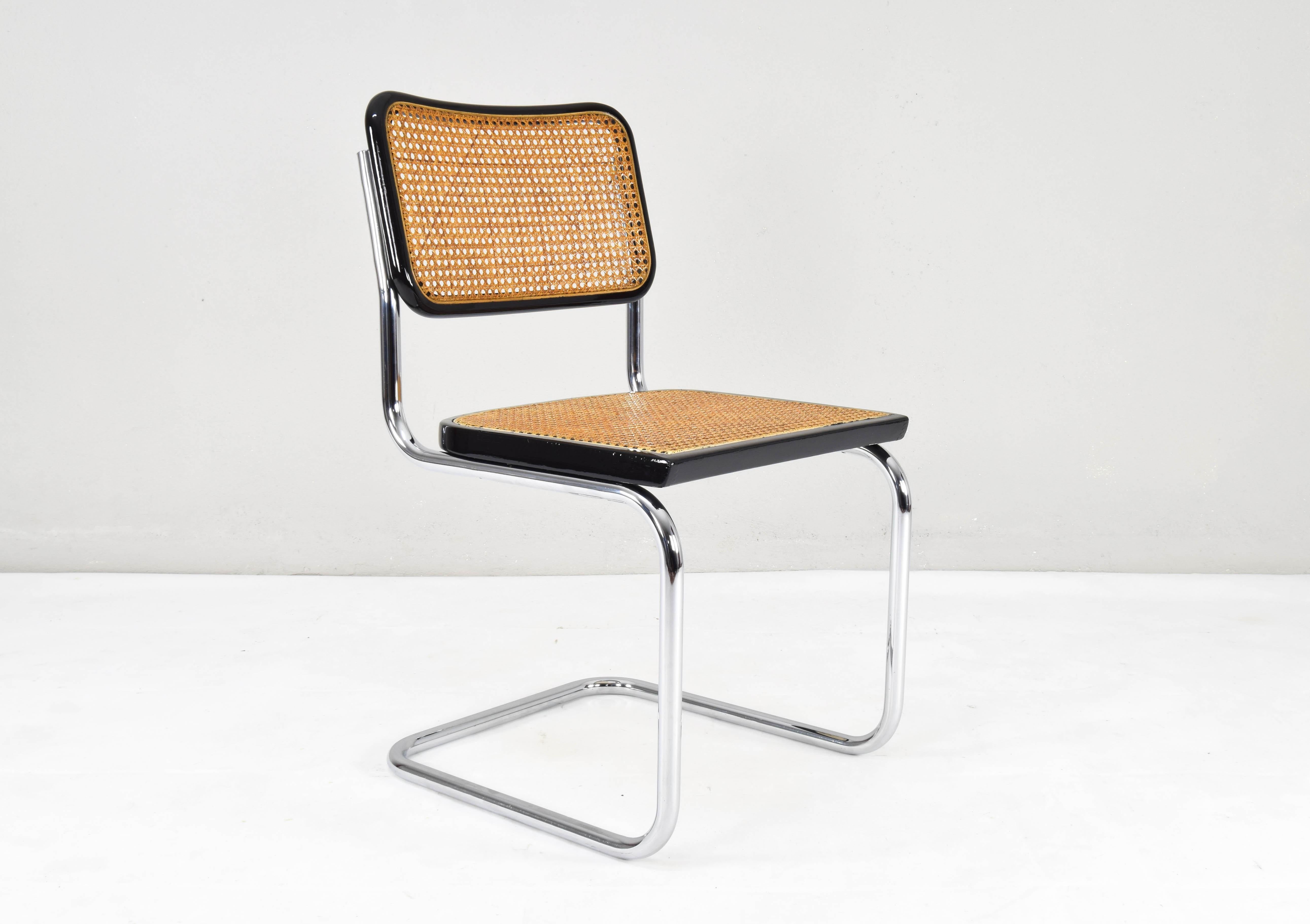 Set of four Mid-Century Modern Marcel Breuer B32 Cesca Chairs, Italy, 1970s 3