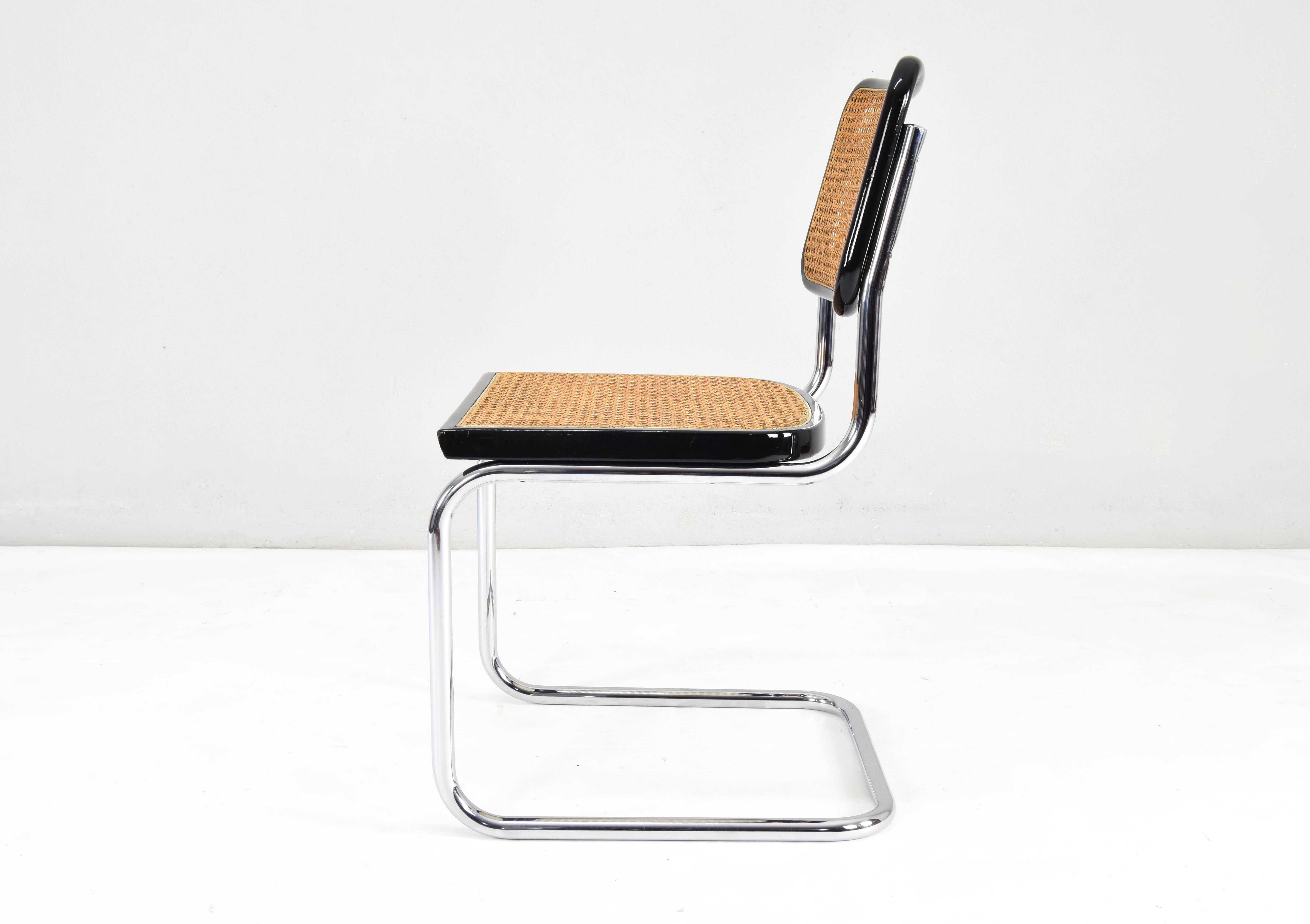 Late 20th Century Set of four Mid-Century Modern Marcel Breuer B32 Cesca Chairs, Italy, 1970s