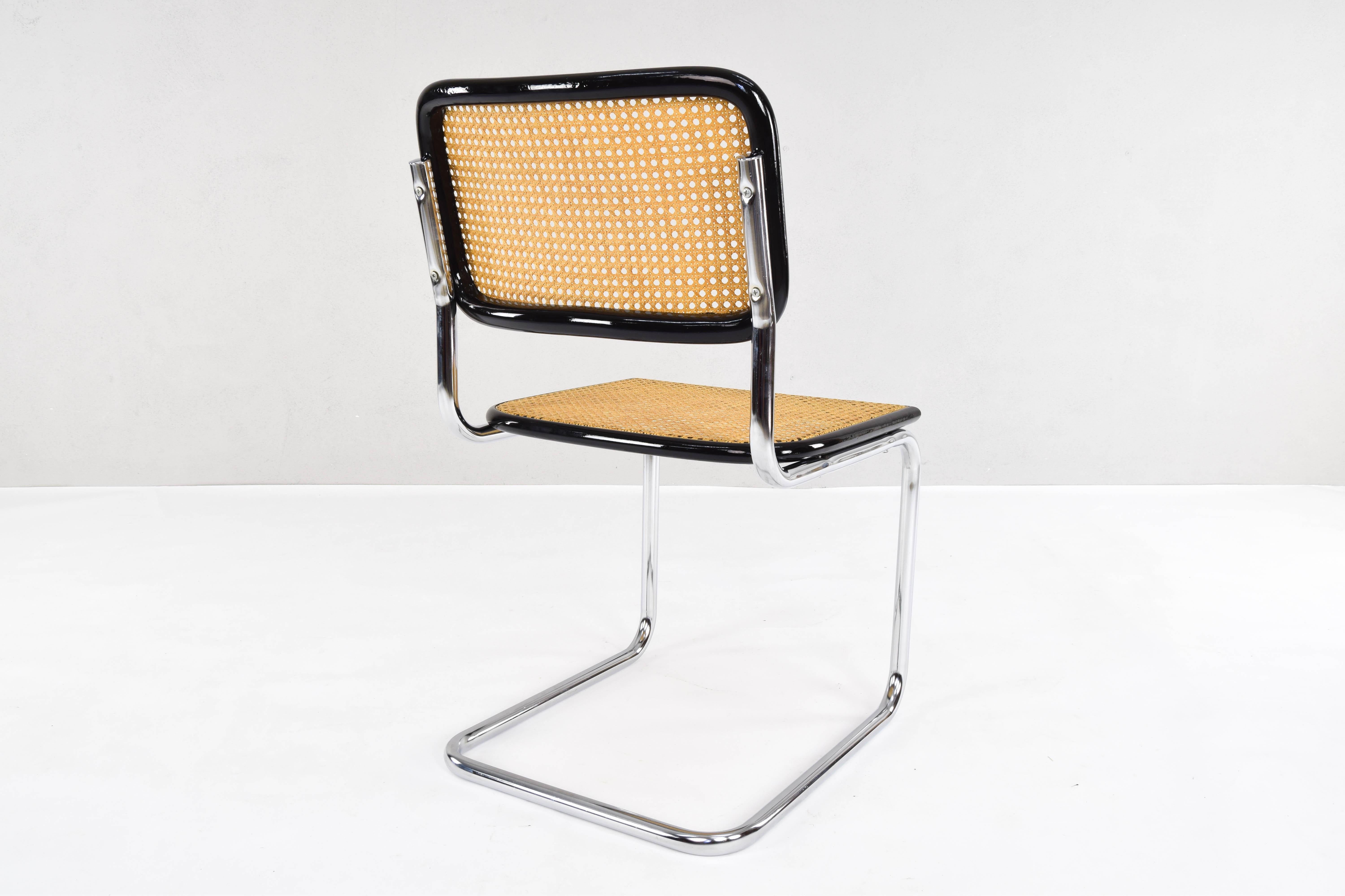 Set of four Mid-Century Modern Marcel Breuer B32 Cesca Chairs, Italy, 1970s 1