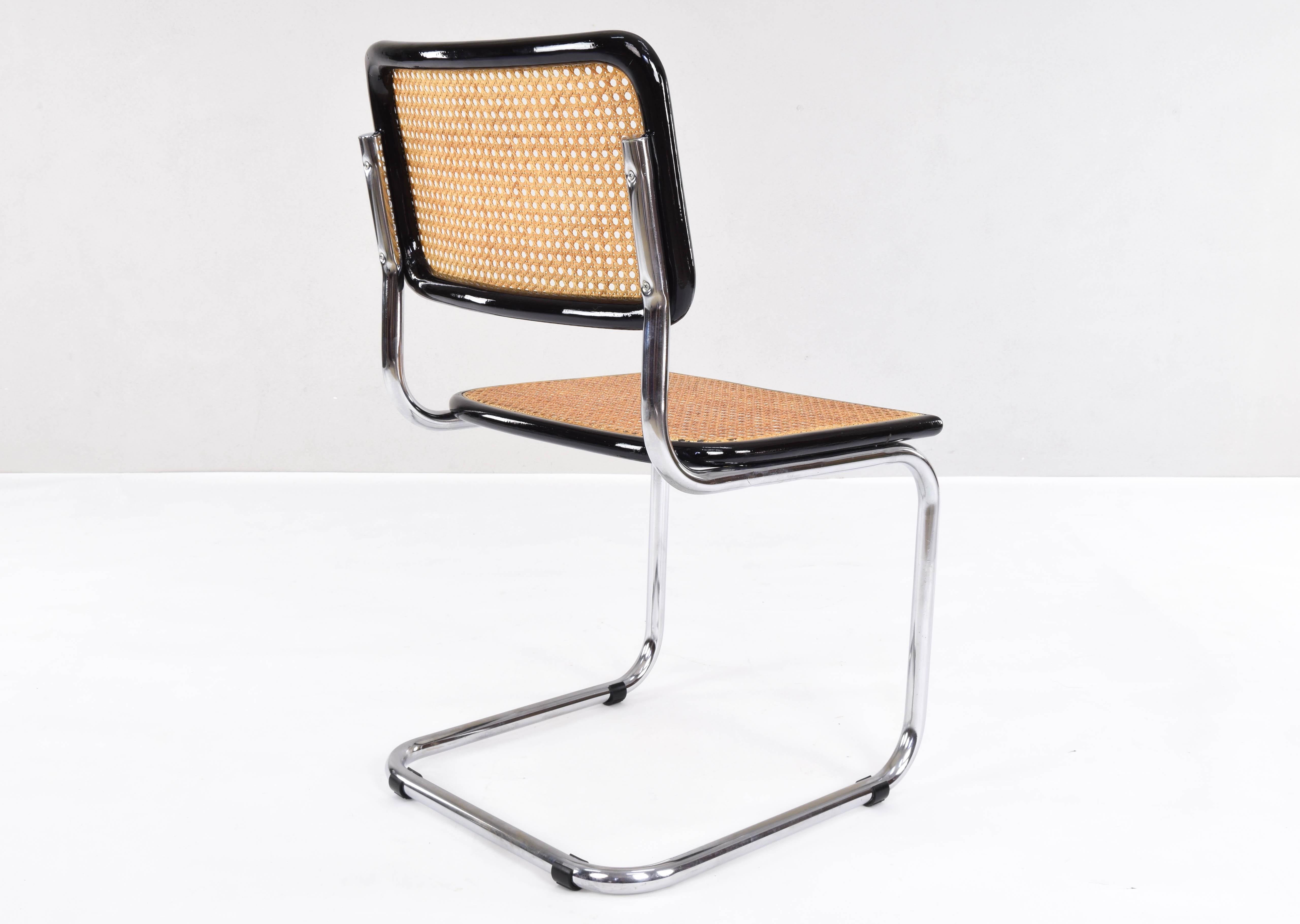 Set of Four Mid-Century Modern Marcel Breuer B32 Cesca Chairs, Italy, 1970s 1