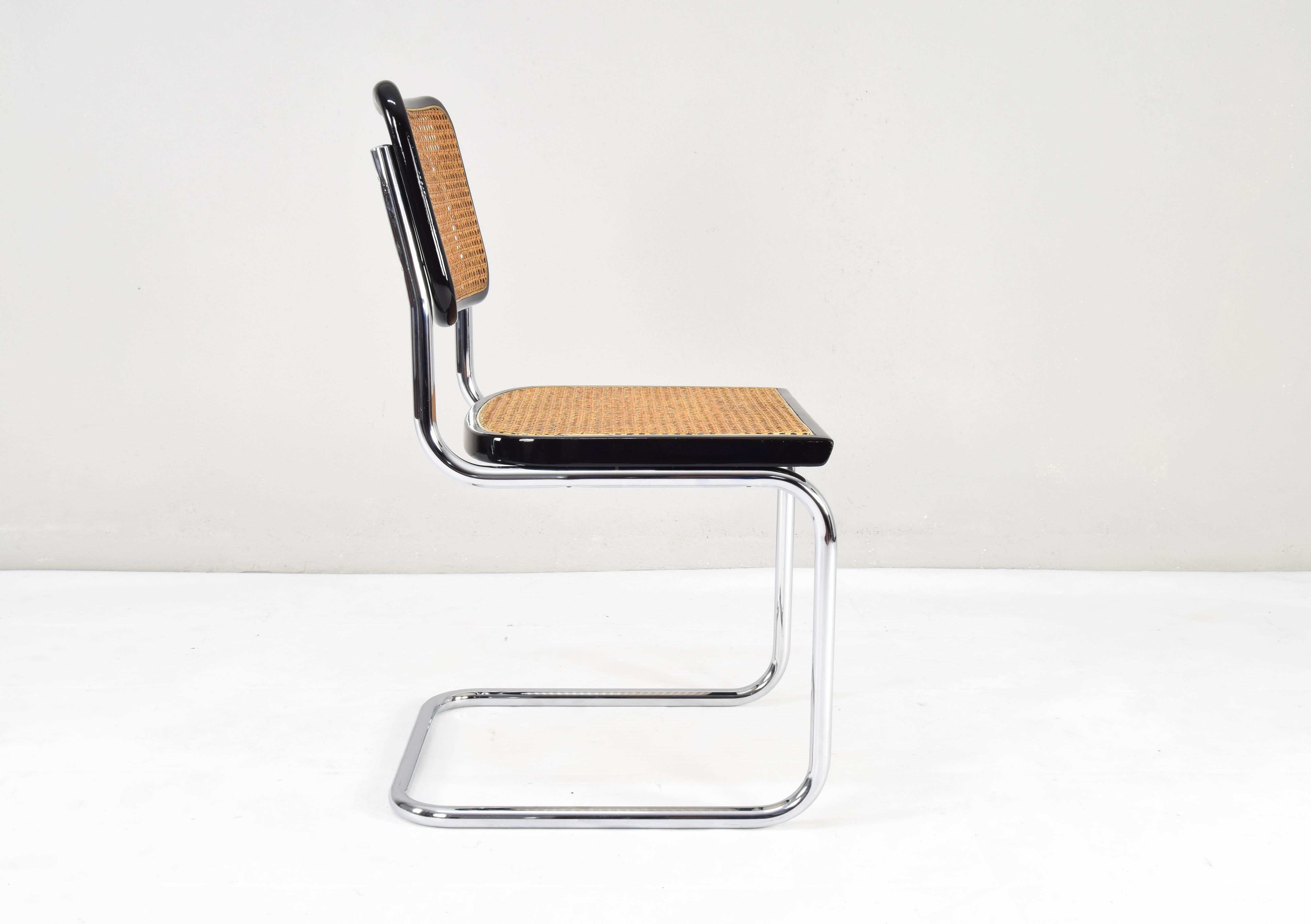 Set of four Mid-Century Modern Marcel Breuer B32 Cesca Chairs, Italy, 1970s 2