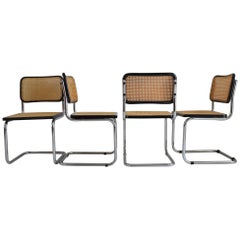 Set of Four Mid-Century Modern Marcel Breuer B32 Cesca Chairs, Italy, 1970s