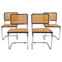 Ensemble de quatre chaises Cesca Marcel Breuer B32:: Italie:: 1970