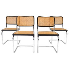 Set of four Mid-Century Modern Marcel Breuer B32 Cesca Chairs, Italy, 1970s