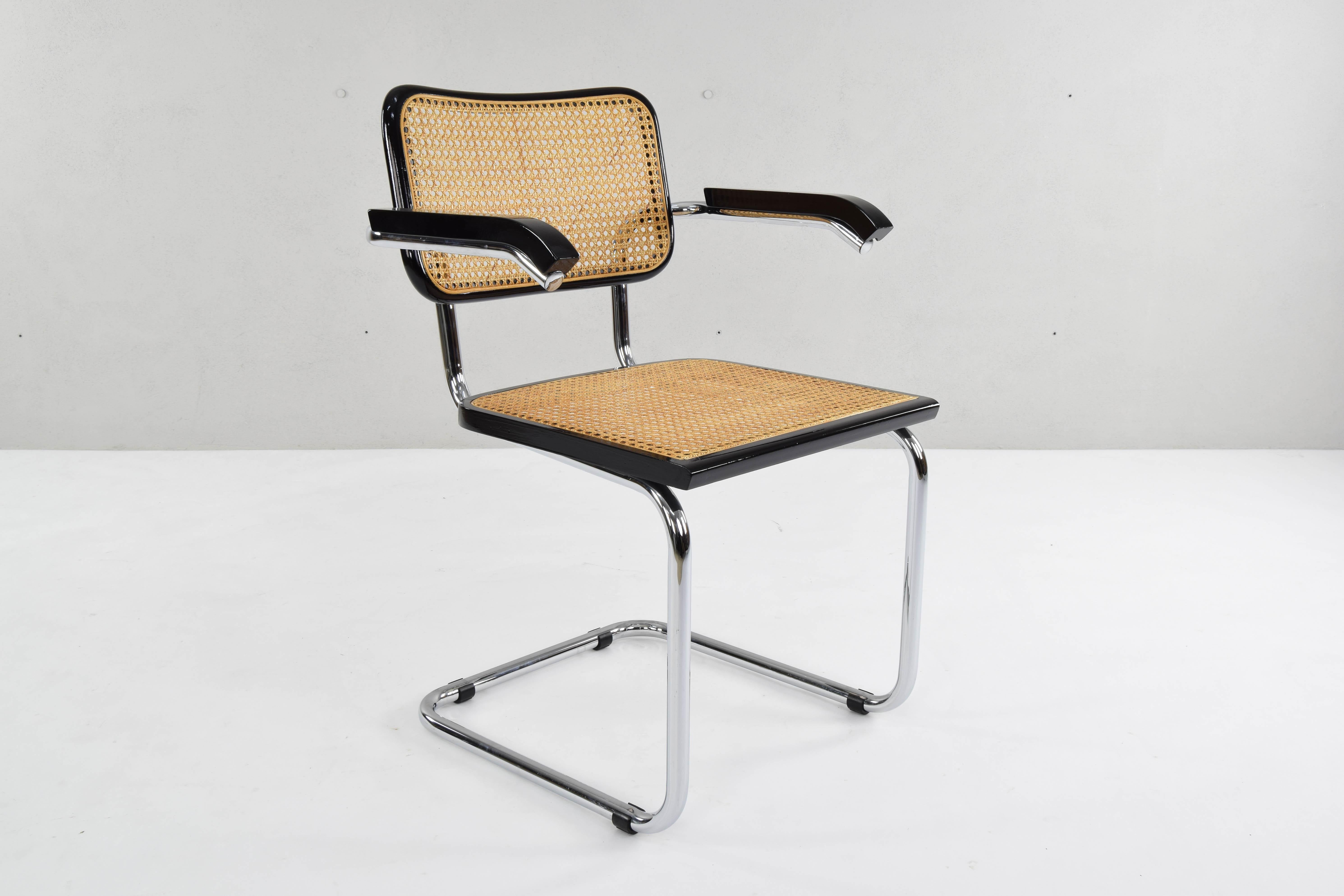 Set of Four Mid-Century Modern Marcel Breuer B64 Cesca Chairs, Italy, 1970 4