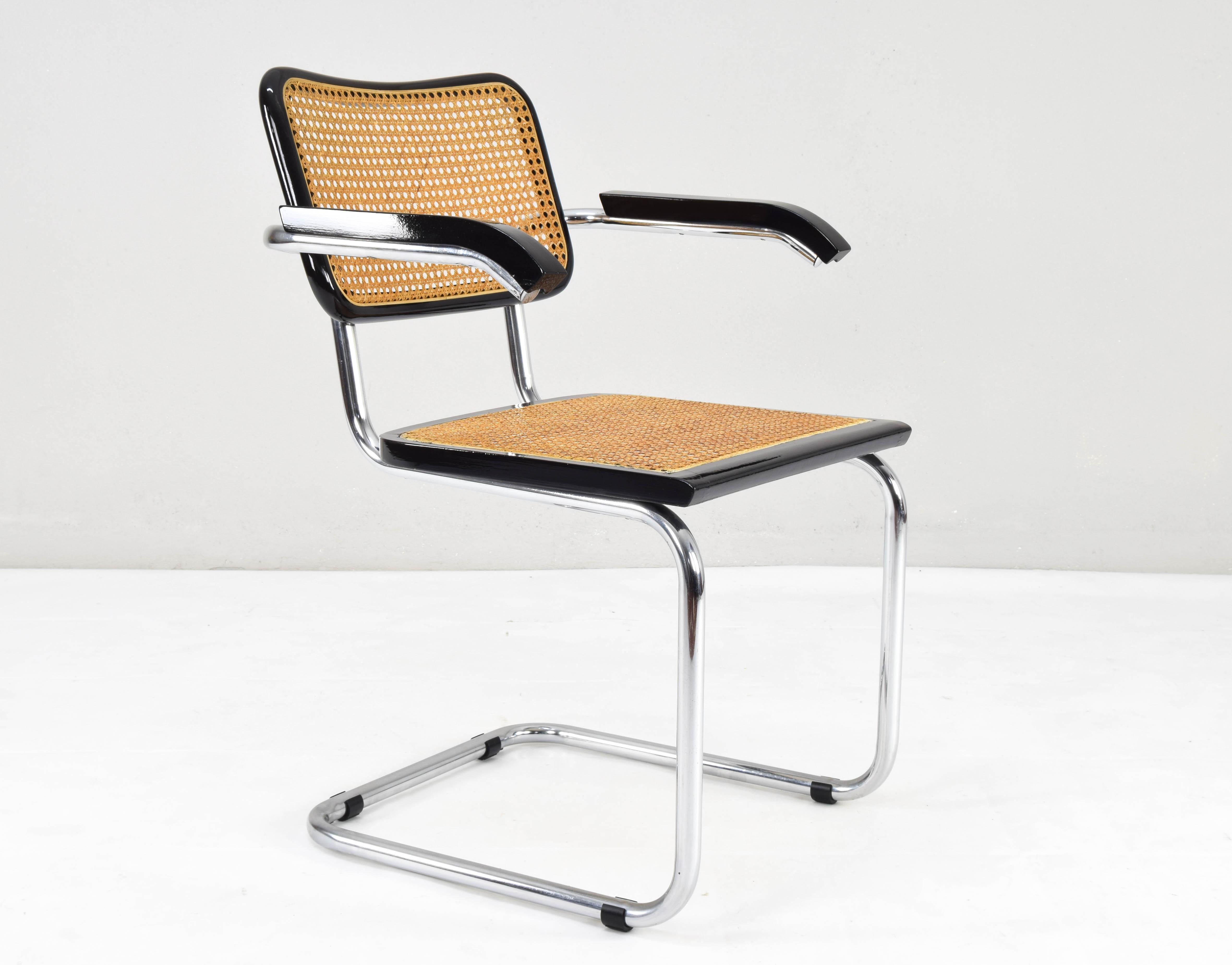 Set of Four Mid-Century Modern Marcel Breuer B64 Cesca Chairs, Italy, 1970 4