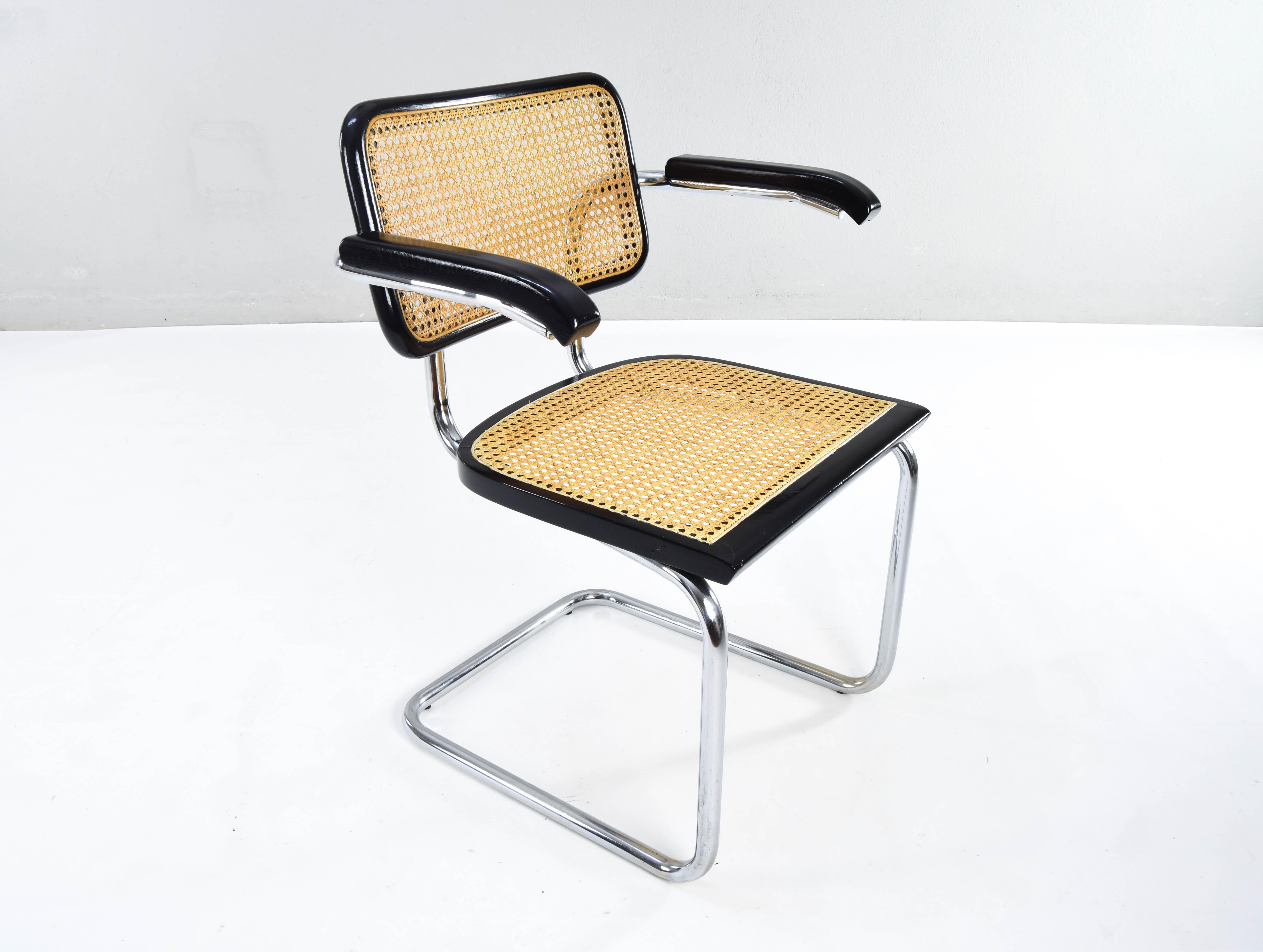 Ensemble de quatre chaises Cesca modernes du milieu du siècle Marcel Breuer B64, Italie 1970 6