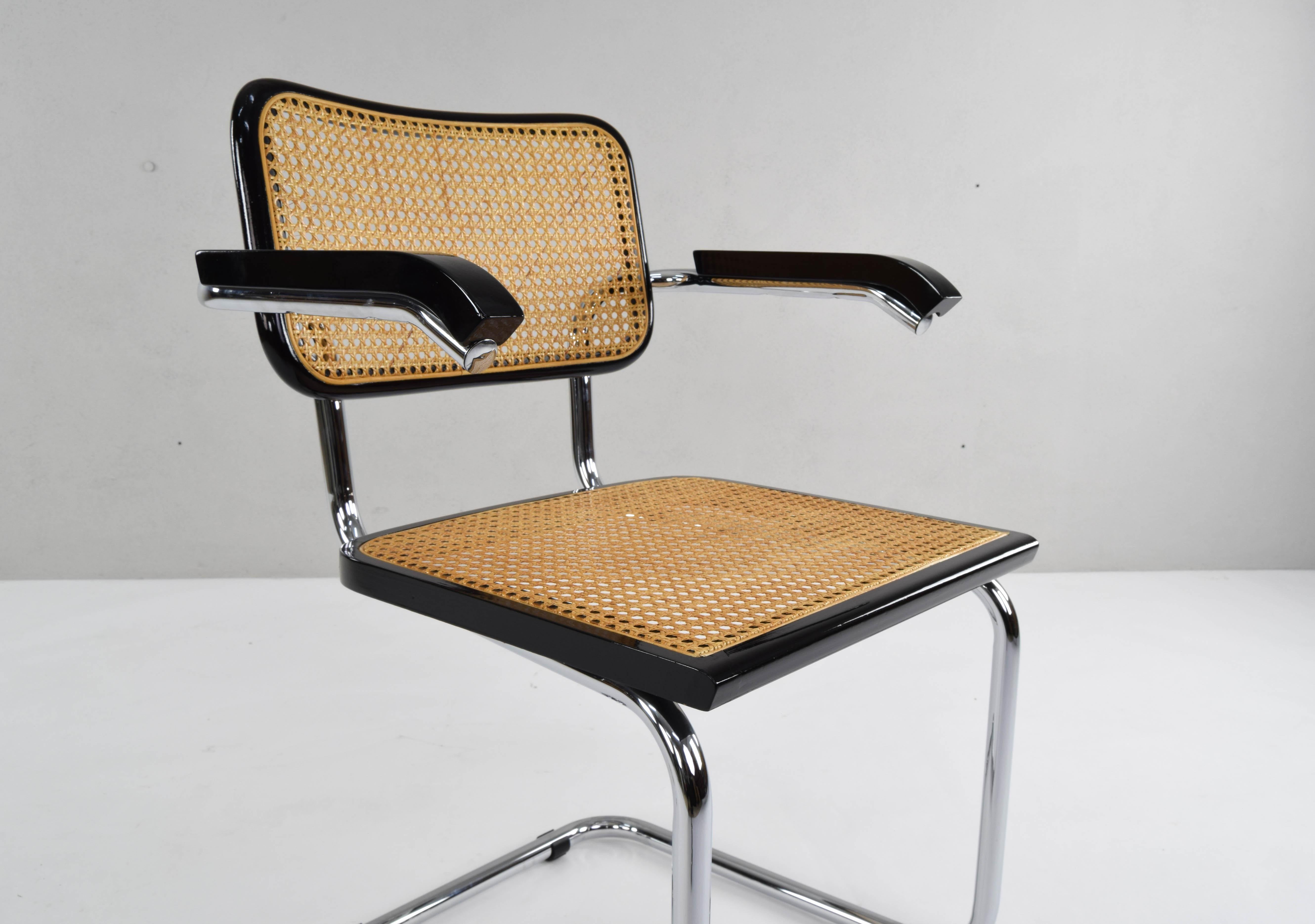 Set of Four Mid-Century Modern Marcel Breuer B64 Cesca Chairs, Italy, 1970 7