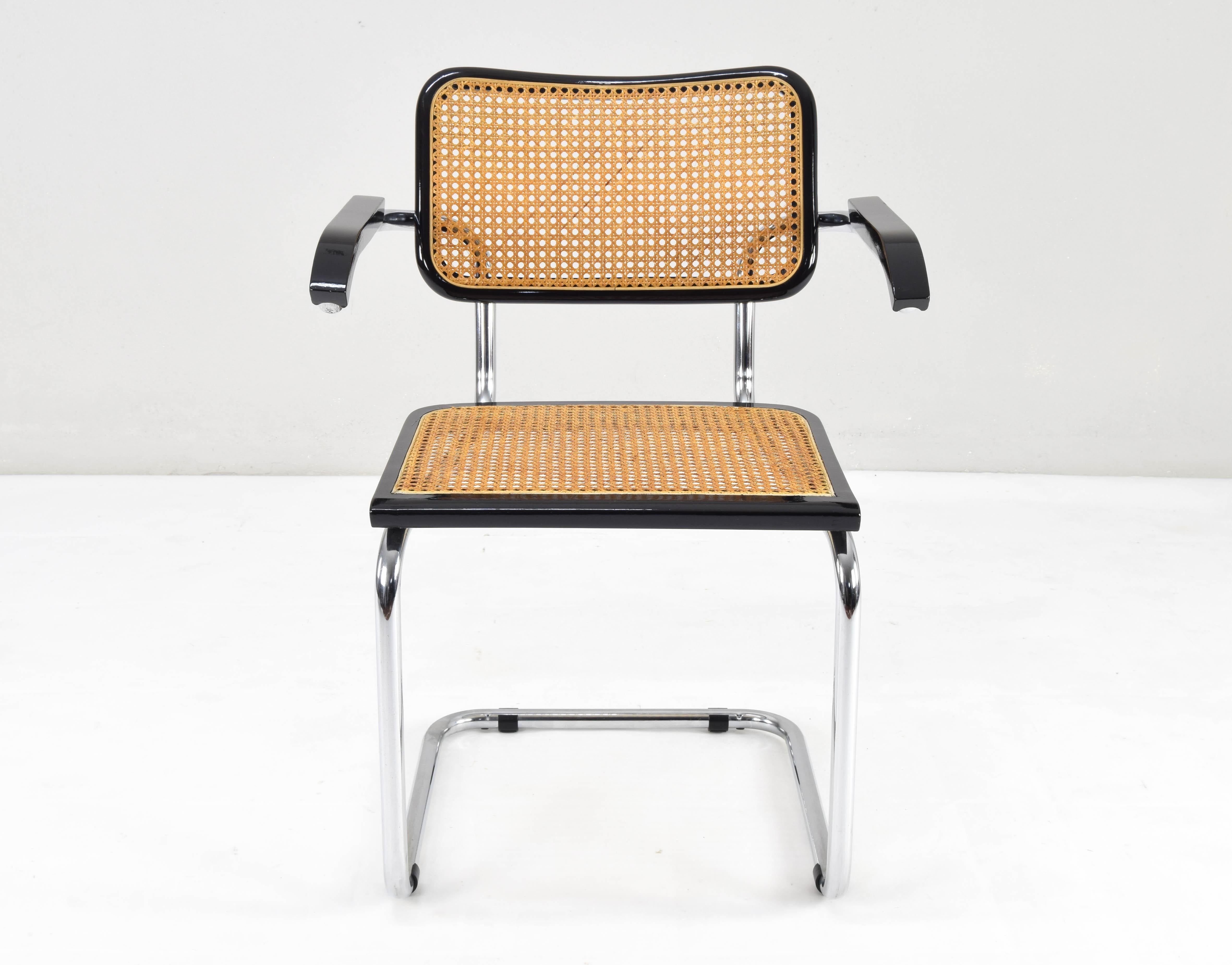 Set of Four Mid-Century Modern Marcel Breuer B64 Cesca Chairs, Italy, 1970 In Good Condition In Escalona, Toledo