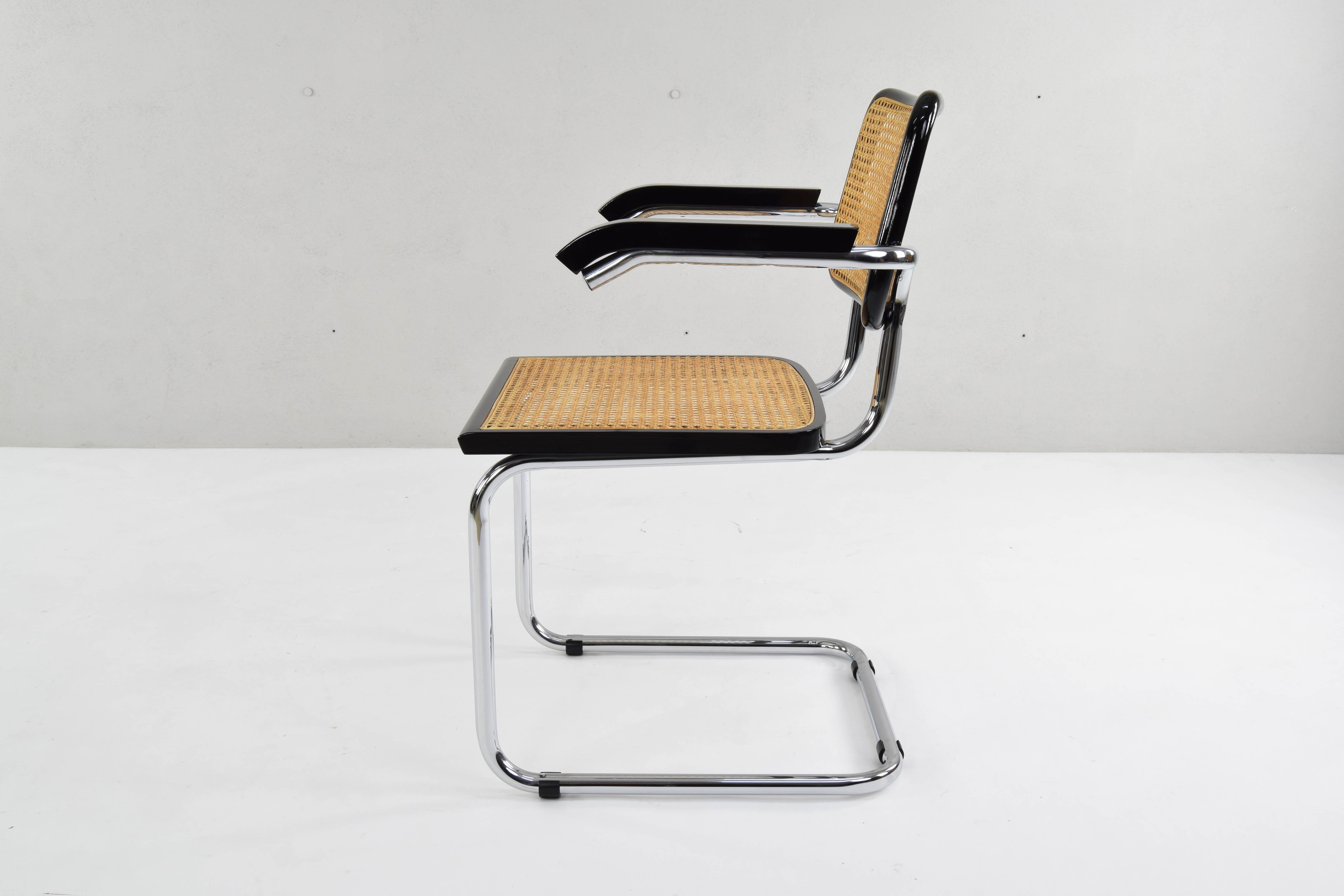 20th Century Set of Four Mid-Century Modern Marcel Breuer B64 Cesca Chairs, Italy, 1970