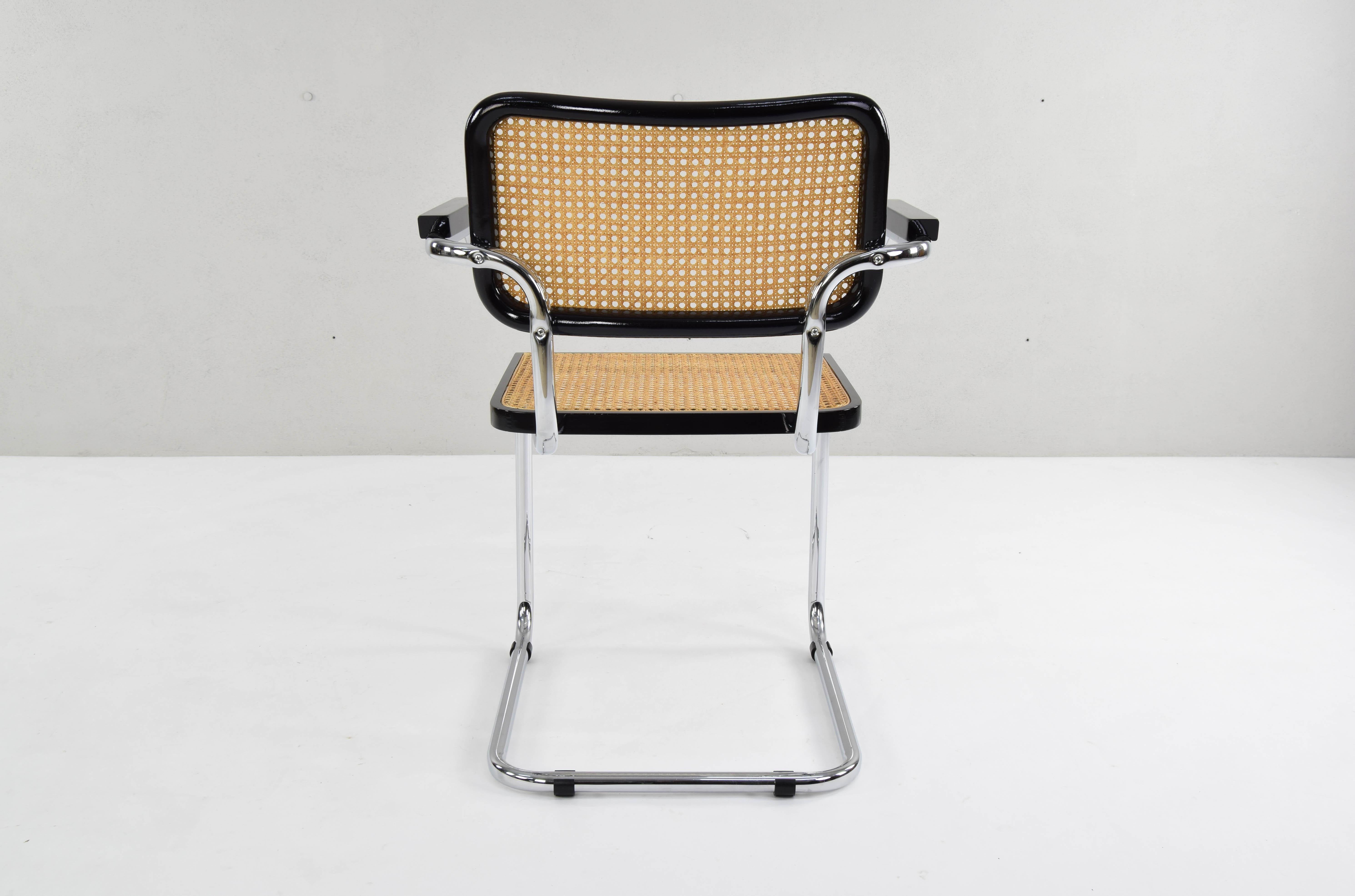 Set of Four Mid-Century Modern Marcel Breuer B64 Cesca Chairs, Italy, 1970 1