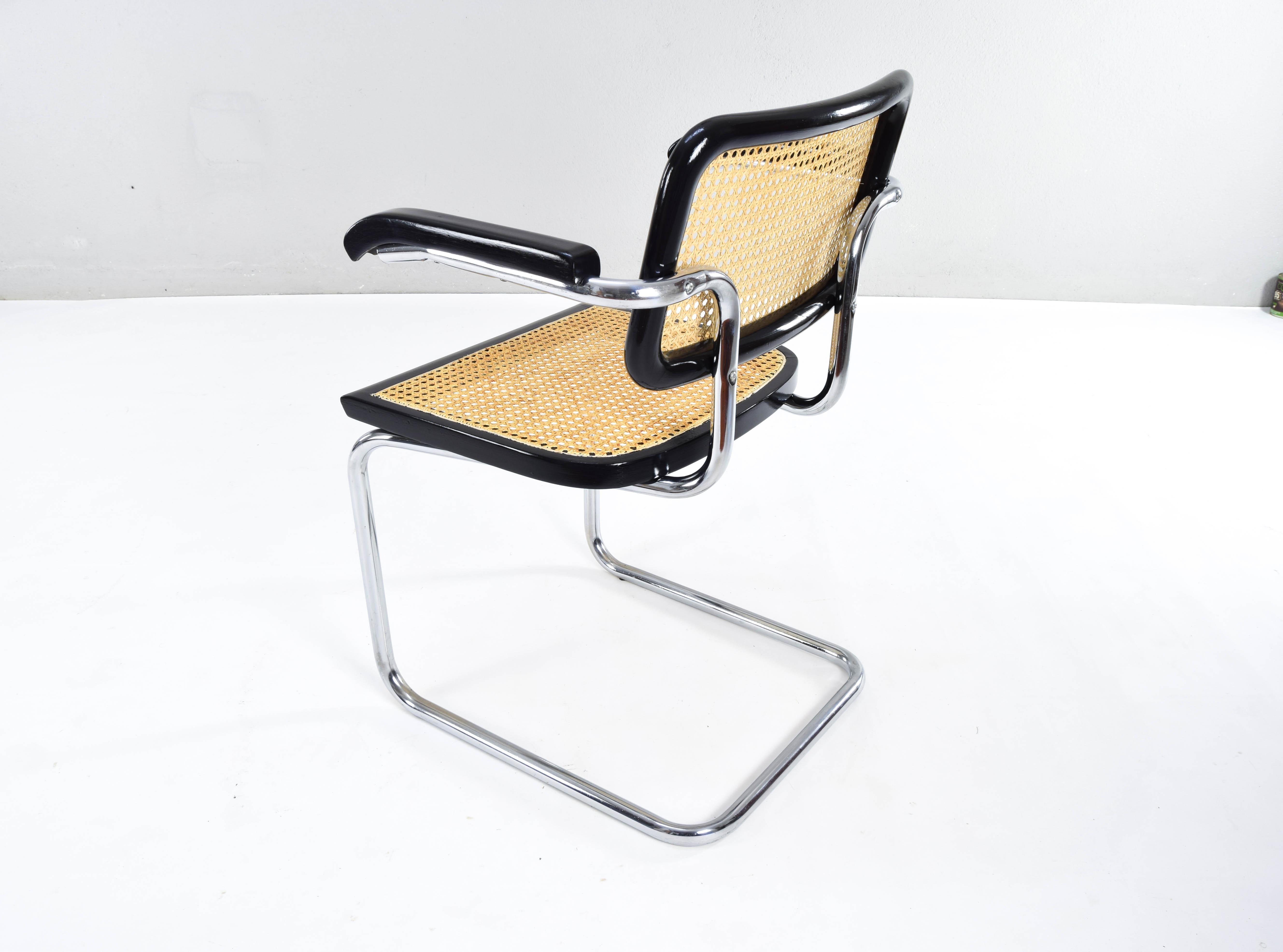 Ensemble de quatre chaises Cesca modernes du milieu du siècle Marcel Breuer B64, Italie 1970 2