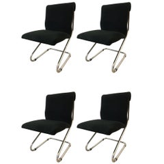Set of Four Mid-Century Modern Pace Chrome Cantilever Chairs
