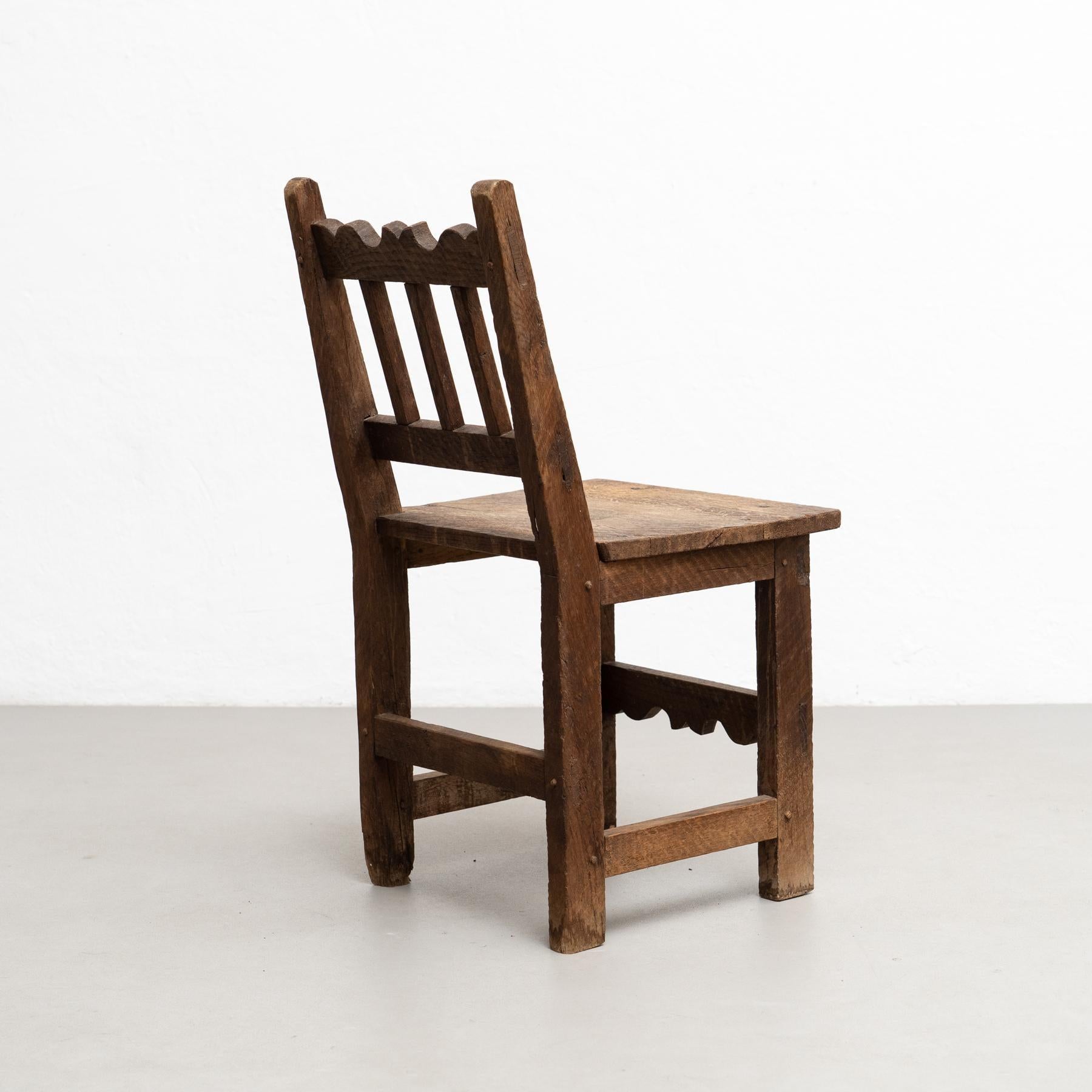 Vier rationalistische Holzstühle aus der Mitte des Jahrhunderts, rustikaler Charme, um 1940 (Mitte des 20. Jahrhunderts) im Angebot