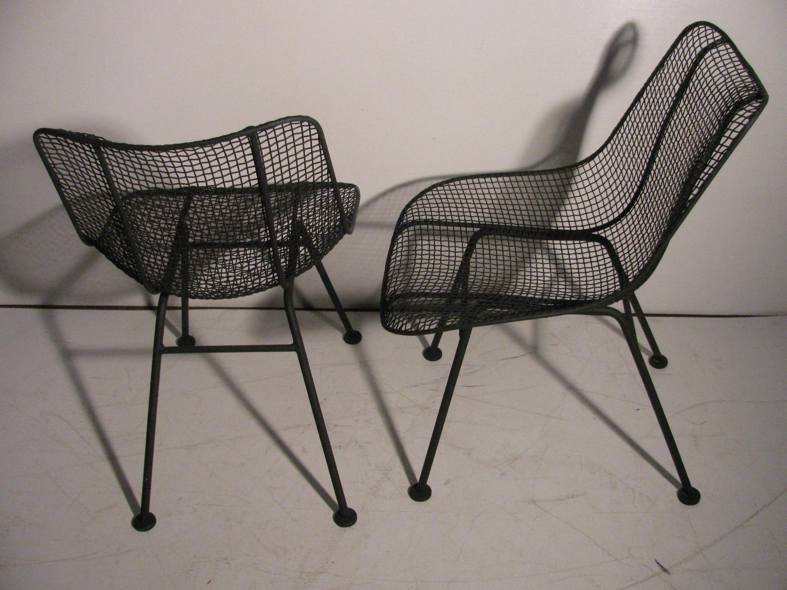 Set of Four Mid-Century Modern Sculptura Iron Chairs by Russell Woodard 4