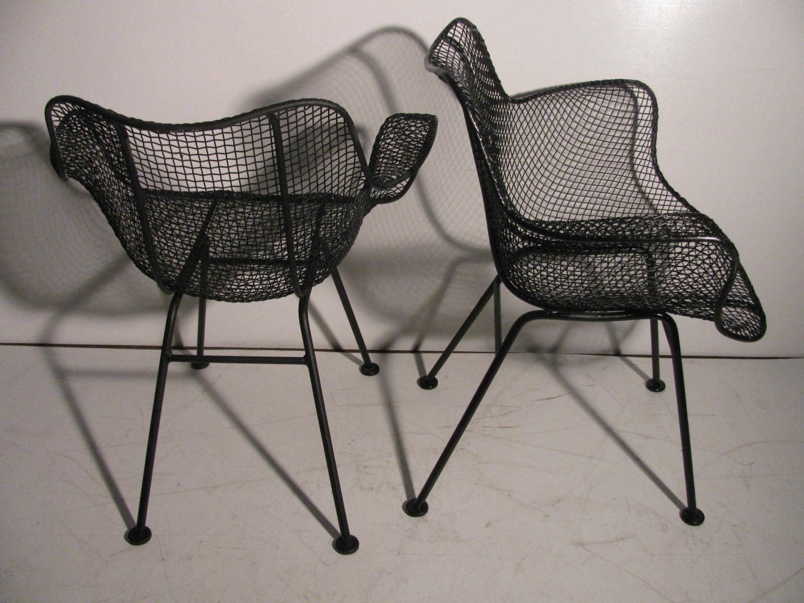 Mid-20th Century Set of Four Mid-Century Modern Sculptura Iron Chairs by Russell Woodard