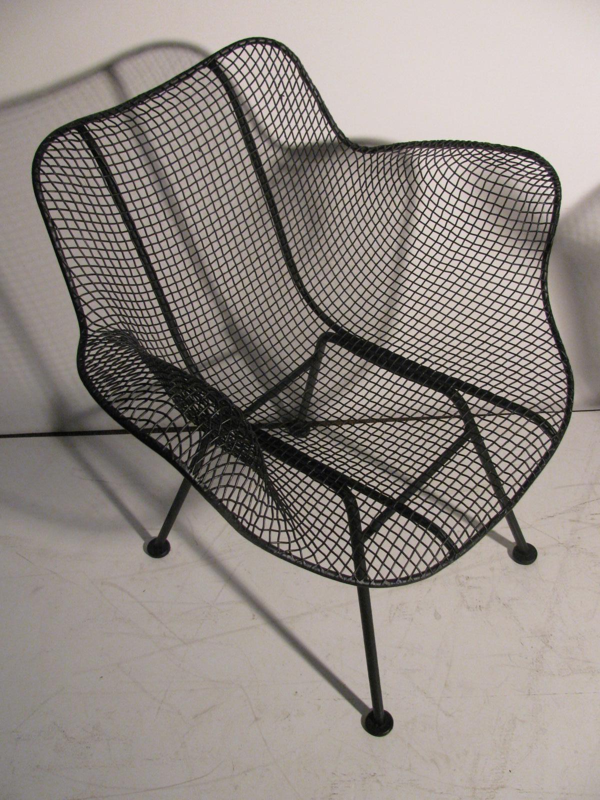 Set of Four Mid-Century Modern Sculptura Iron Chairs by Russell Woodard 1
