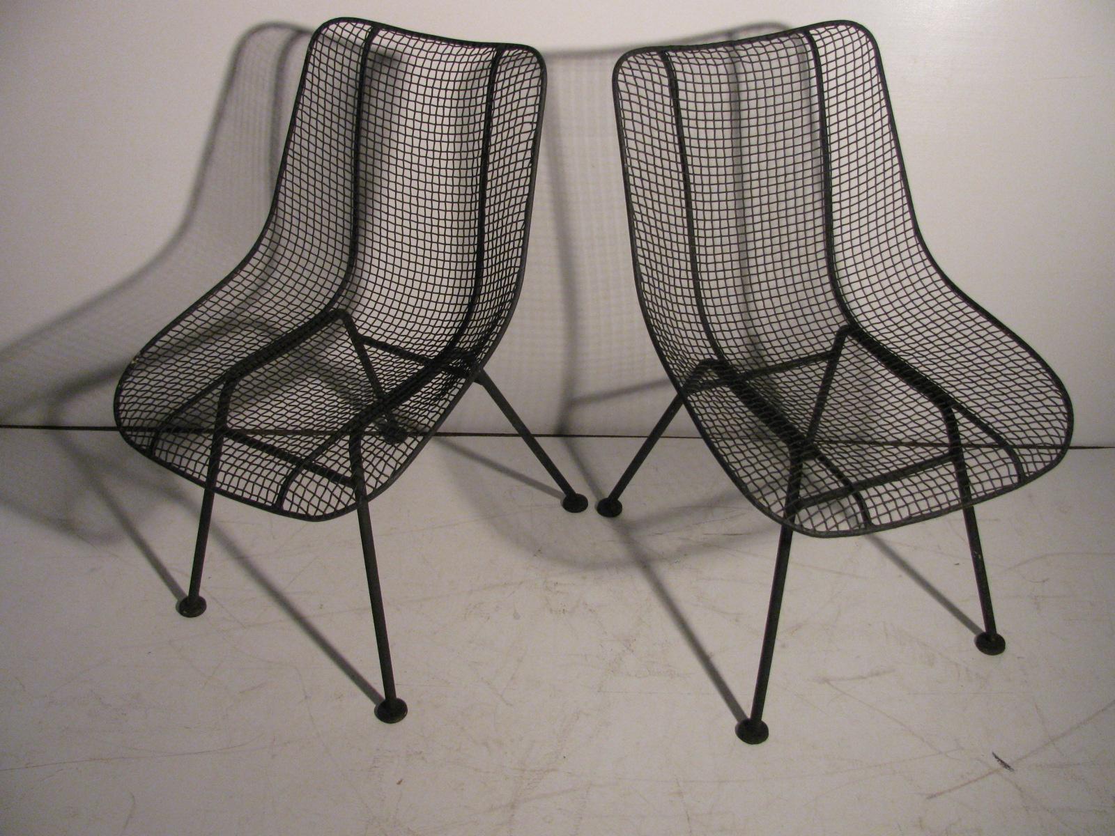Set of Four Mid-Century Modern Sculptura Iron Chairs by Russell Woodard 2