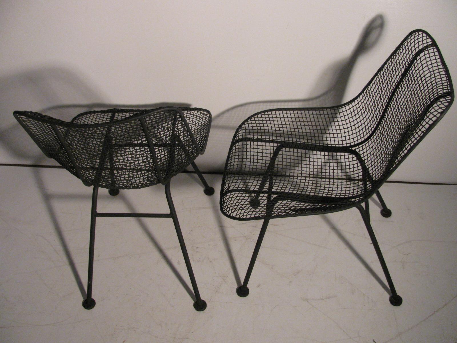 Set of Four Mid-Century Modern Sculptura Iron Chairs by Russell Woodard 3
