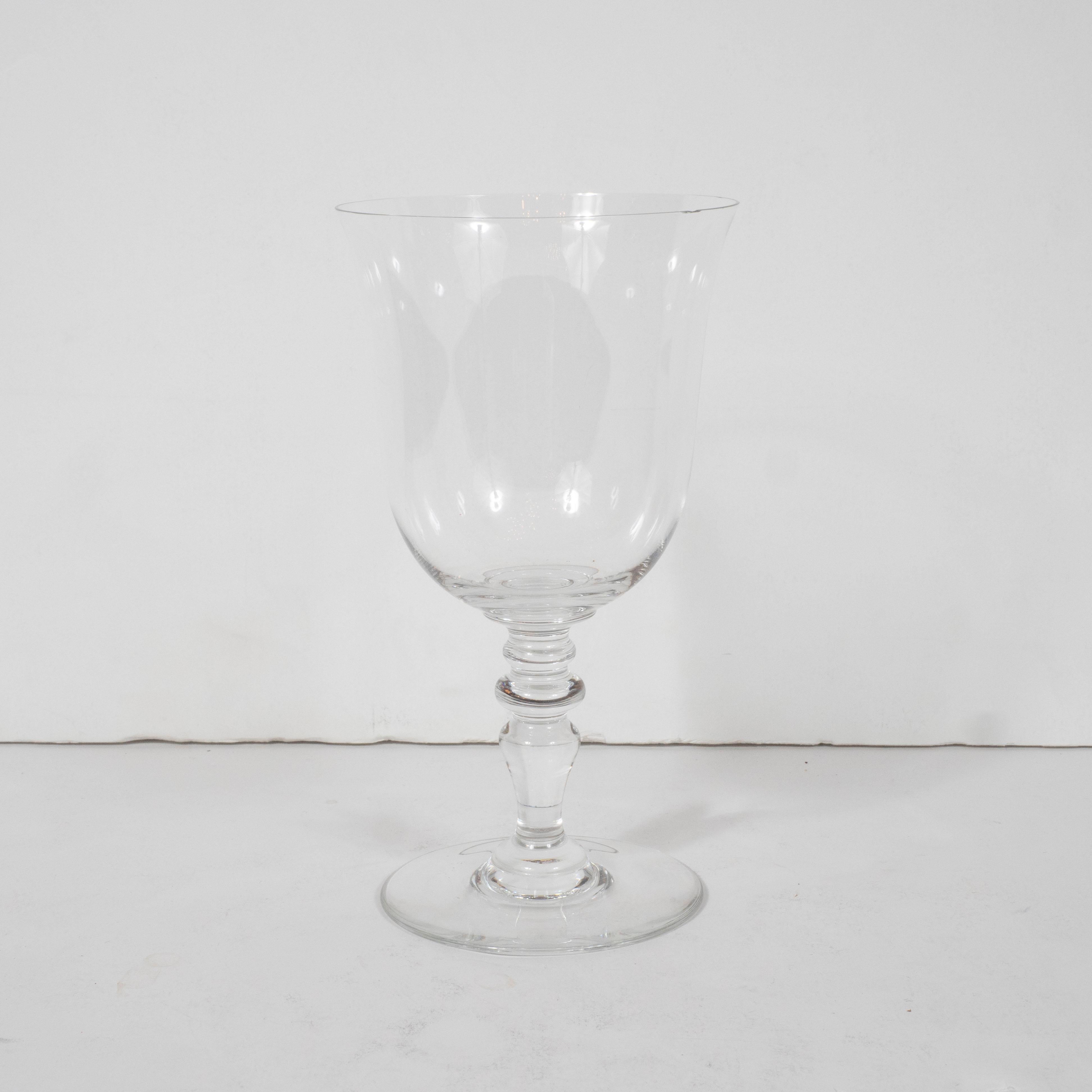 French Set of Four Mid-Century Modern Signed Baccarat Crystal Glasses