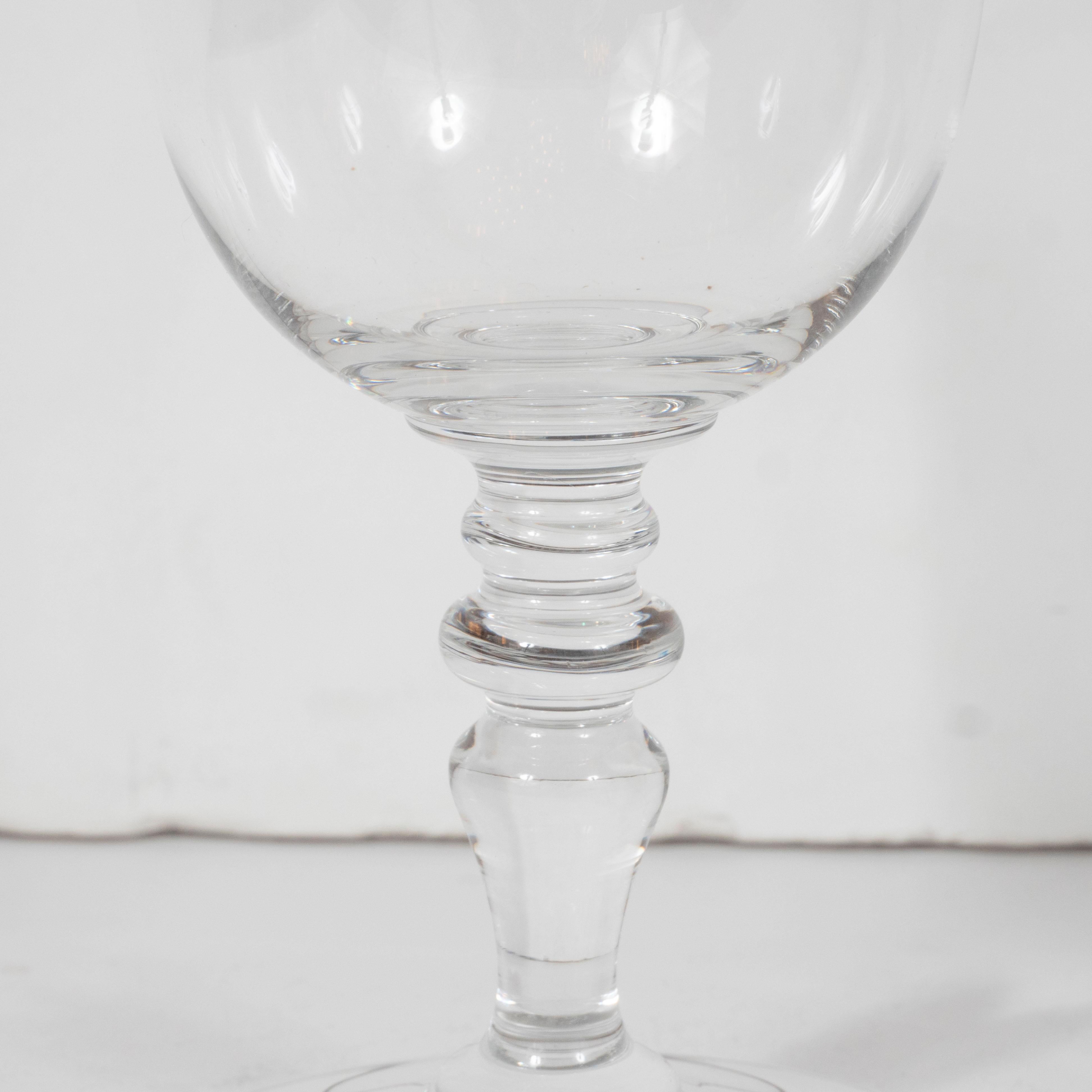 Mid-20th Century Set of Four Mid-Century Modern Signed Baccarat Crystal Glasses