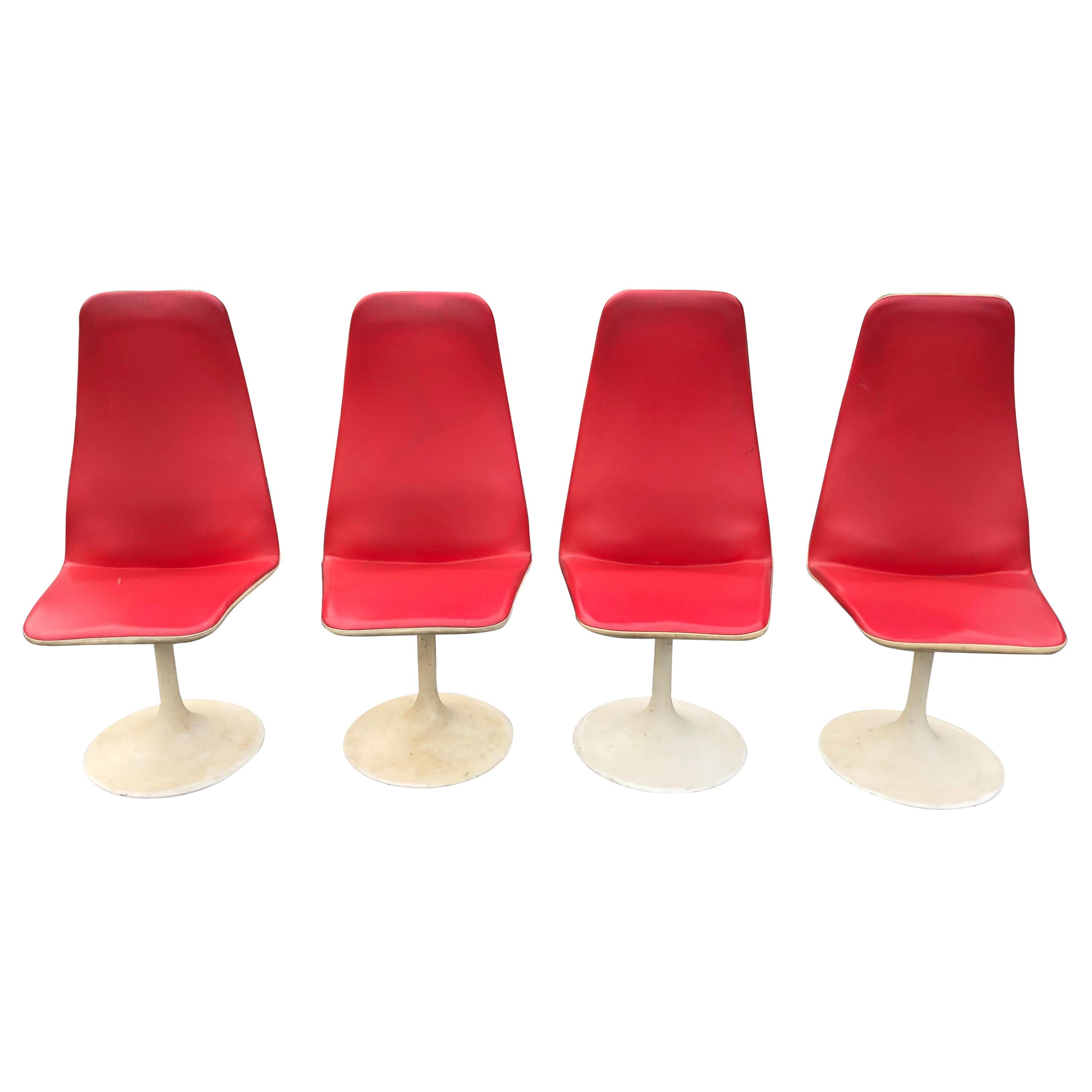 Set of Four Mid-Century Modern Swivel Chairs by Borje Johanson