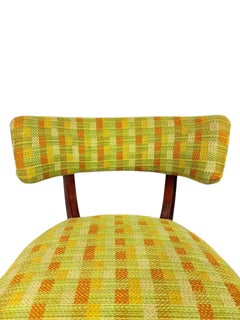 Set of Four Mid-Century Modern Walnut Dining Chairs with Curved Backrests