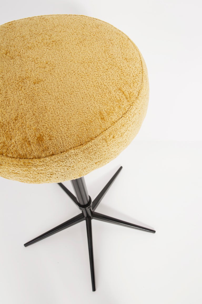 Set of Four MidCentury Modern Yellow Bar Stools, 1960s For Sale at 1stDibs