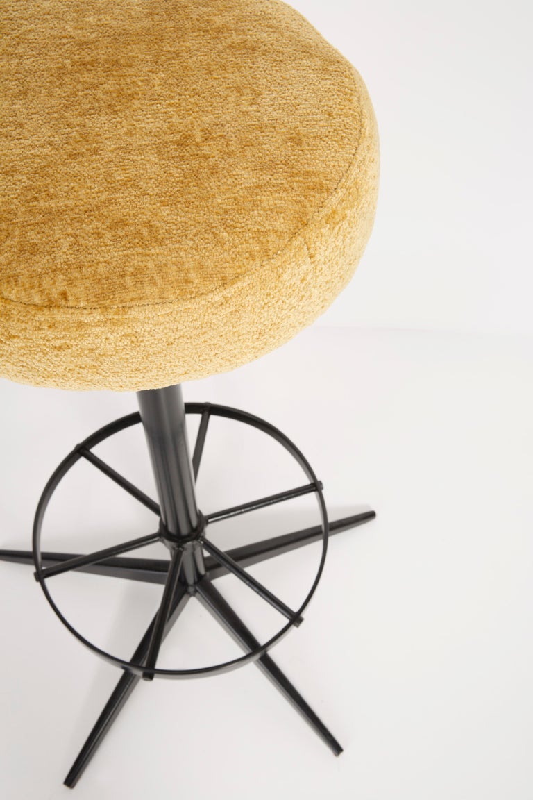 Set of Four MidCentury Modern Yellow Bar Stools, 1960s For Sale at 1stDibs