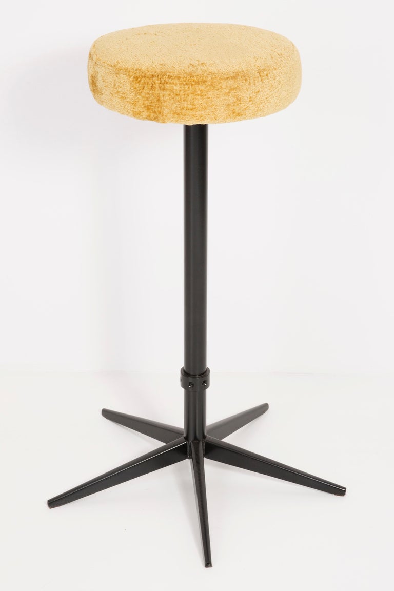 Set of Four MidCentury Modern Yellow Bar Stools, 1960s For Sale at 1stDibs