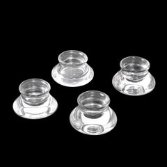 Set of Four Mid-Century Modernist Salt Cellars Signed Steuben