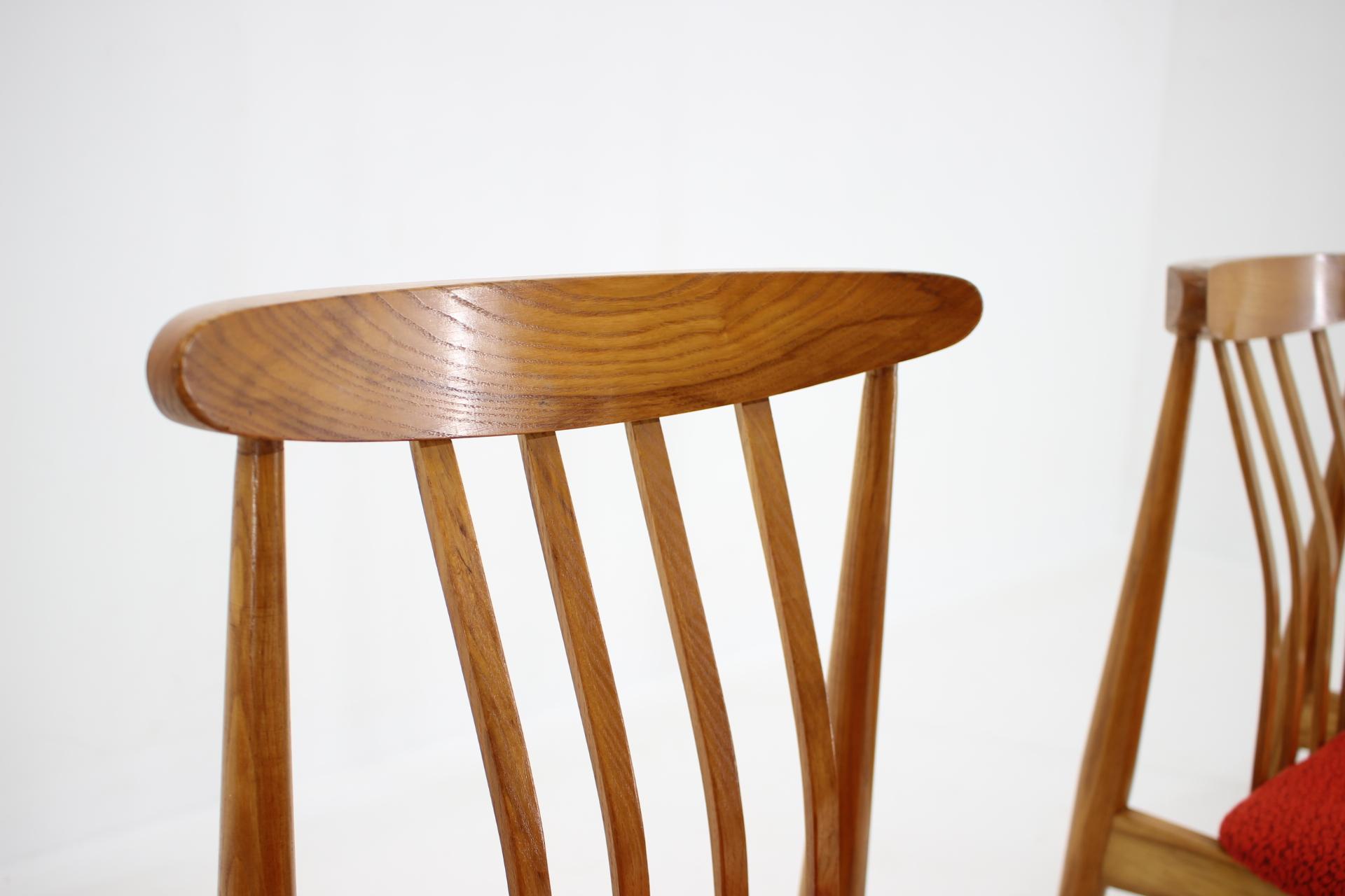 Czech Set of four Mid century organic DESIGN Beech Dining Chairs - 1960s For Sale