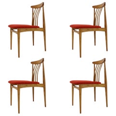 Vintage Set of four Mid century organic DESIGN Beech Dining Chairs - 1960s