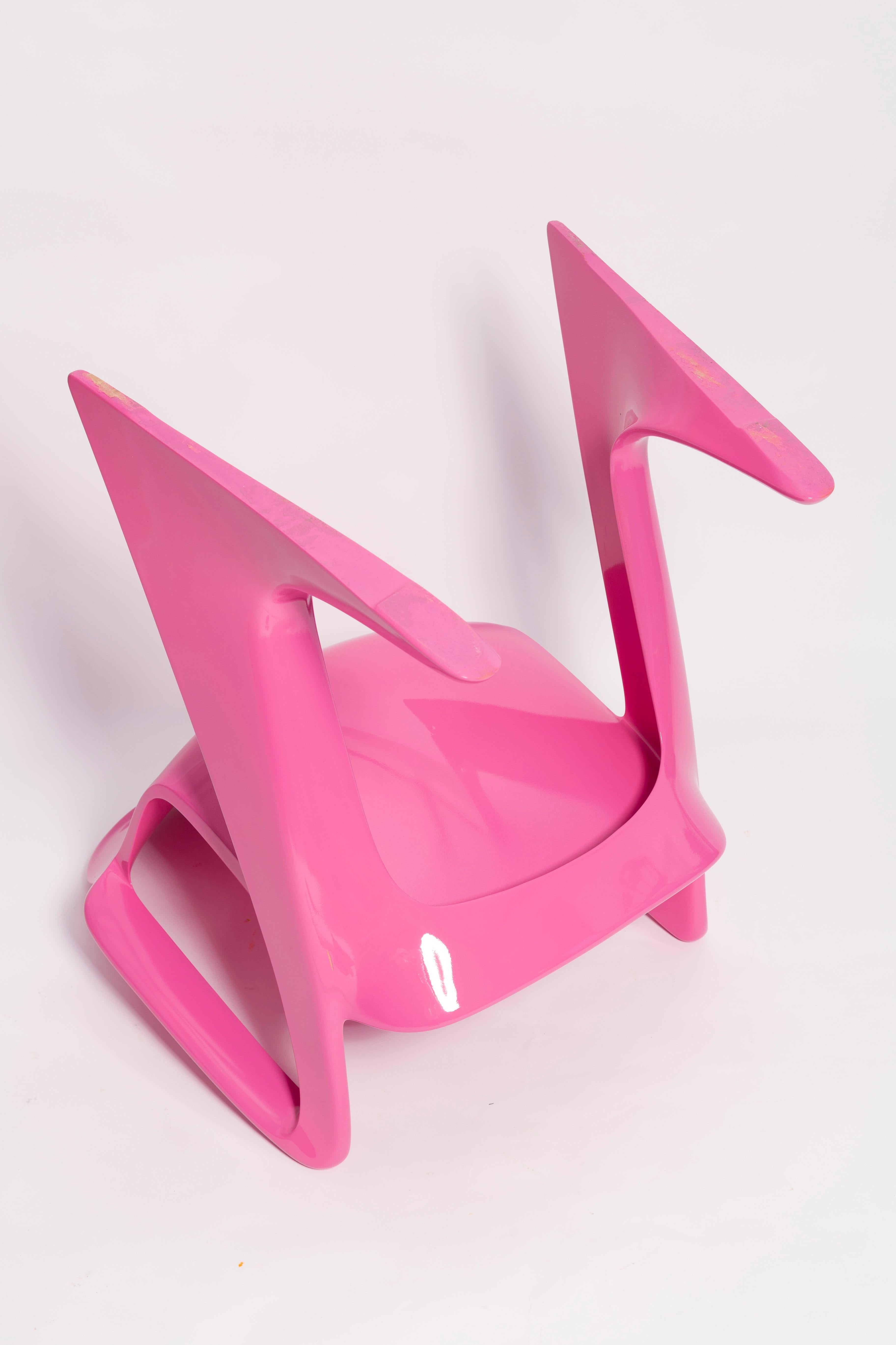 Set of Four Mid Century Pink Kangaroo Chairs, Ernst Moeckl, Germany, 1960s For Sale 4
