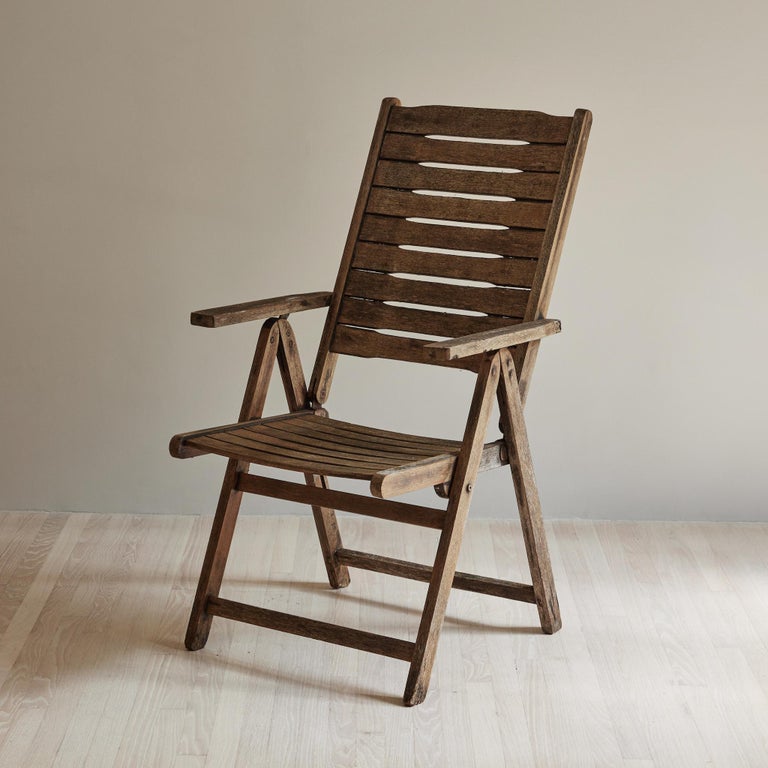 Set of Four Mid Century Reclining Lawn or Patio Chairs For Sale at 1stDibs