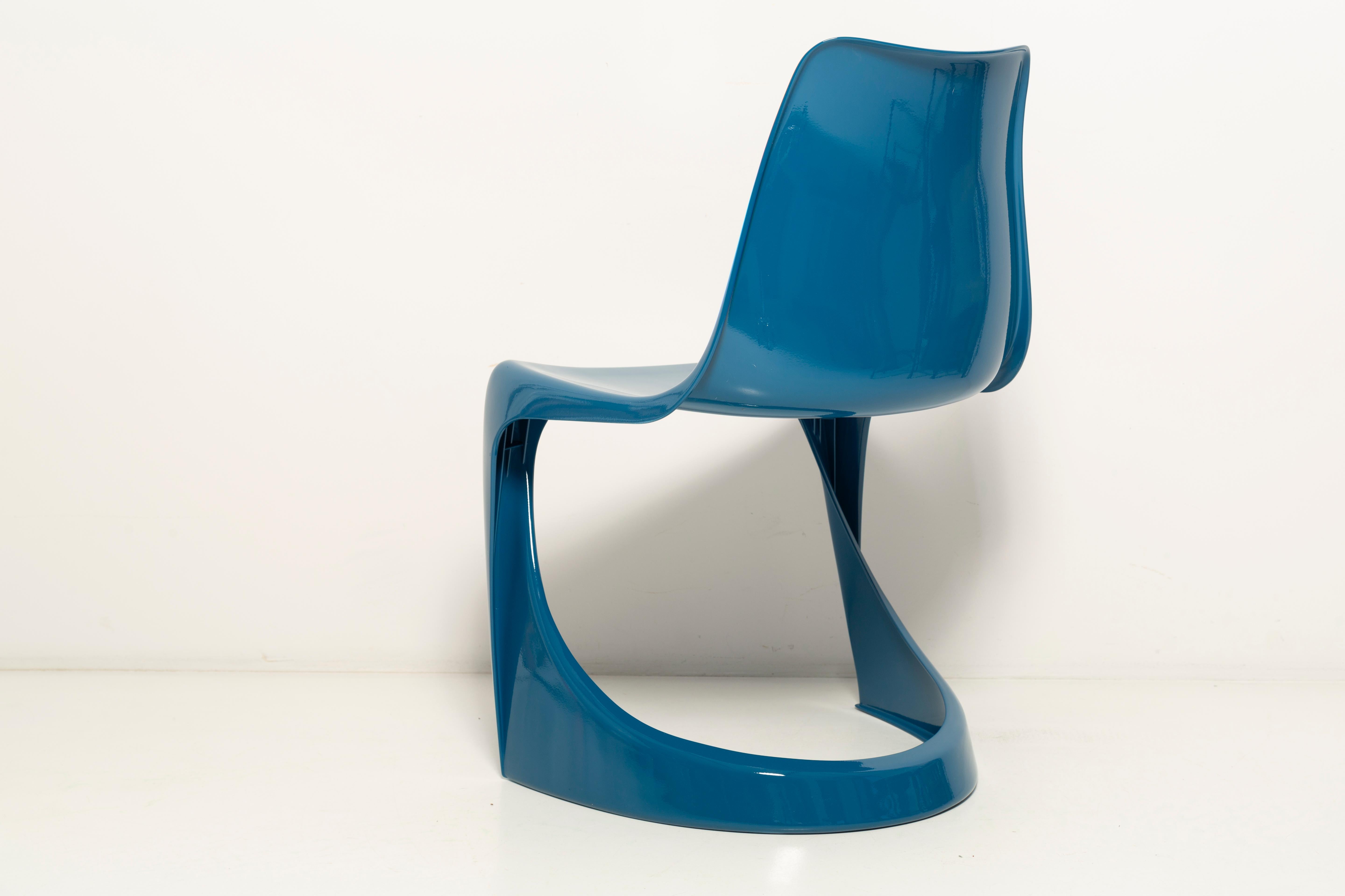 Set of Four Mid Century Sea Blue Cado Chairs, Steen Østergaard, Europe, 1960s For Sale 5