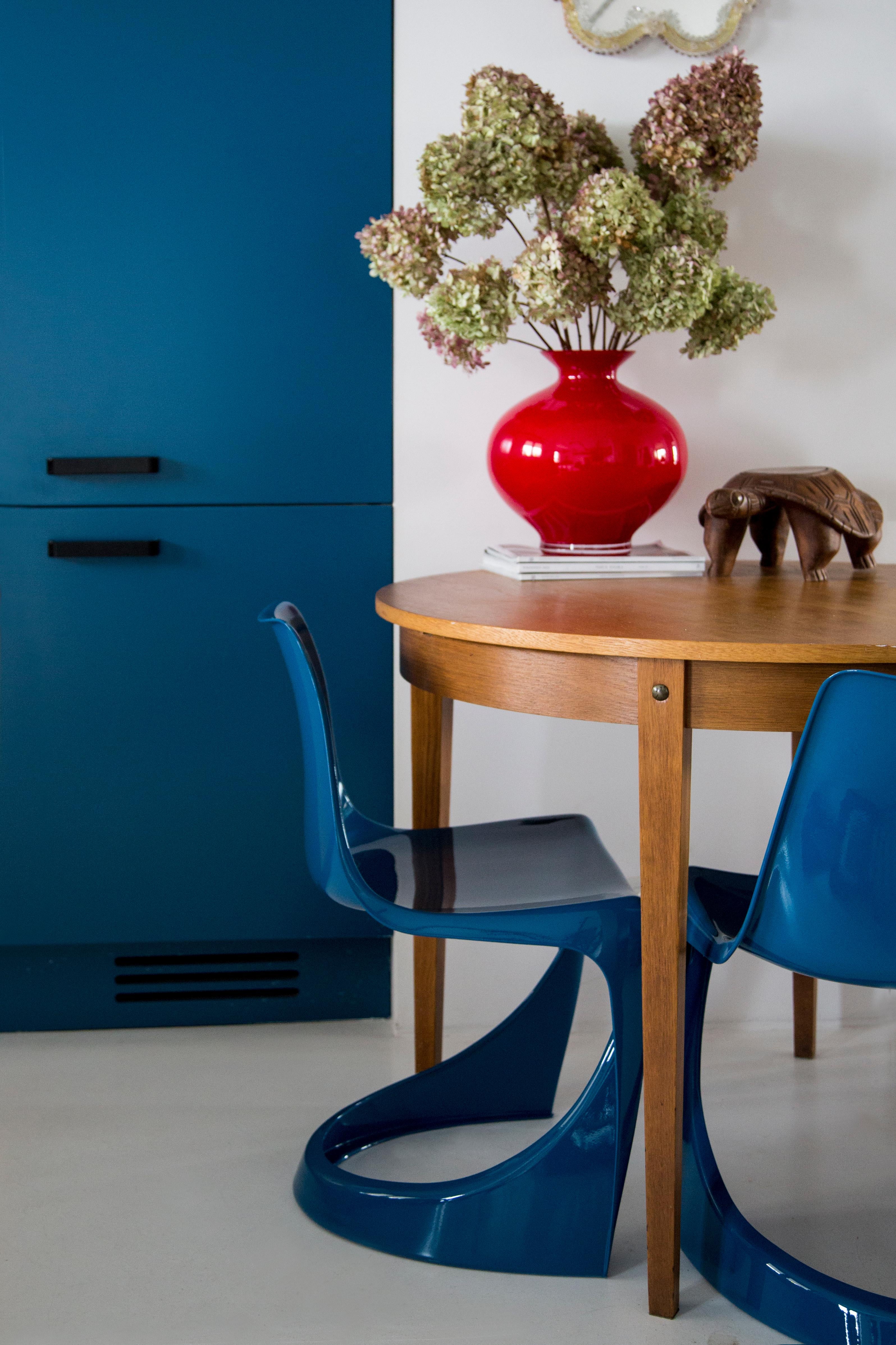 Mid-Century Modern Set of Four Mid Century Sea Blue Cado Chairs, Steen Østergaard, Europe, 1960s For Sale