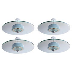 Set of Four Mid-Century Semi-Flush Mounts by Fratelli Martini . Italy, 1970
s.